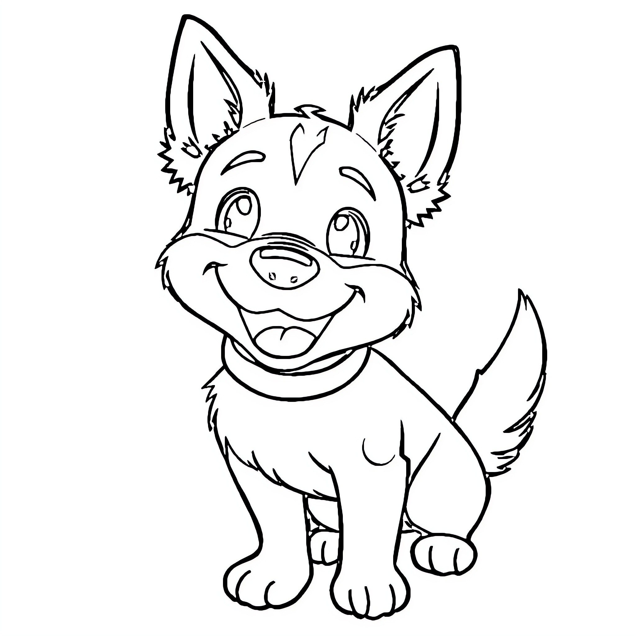 Boy Enjoys Playful Puppy Companion Coloring Page (free black-and-white line drawing printable PDF for all, from beginners to advanced learners, including children, teens, adults, and seniors)