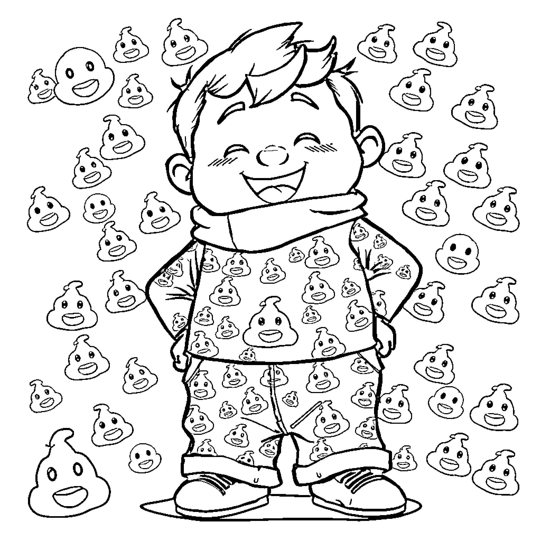 Oliver's Playful Patterned Adventure Coloring Page (free black-and-white line drawing printable PDF for all, from beginners to advanced learners, including children, teens, adults, and seniors)