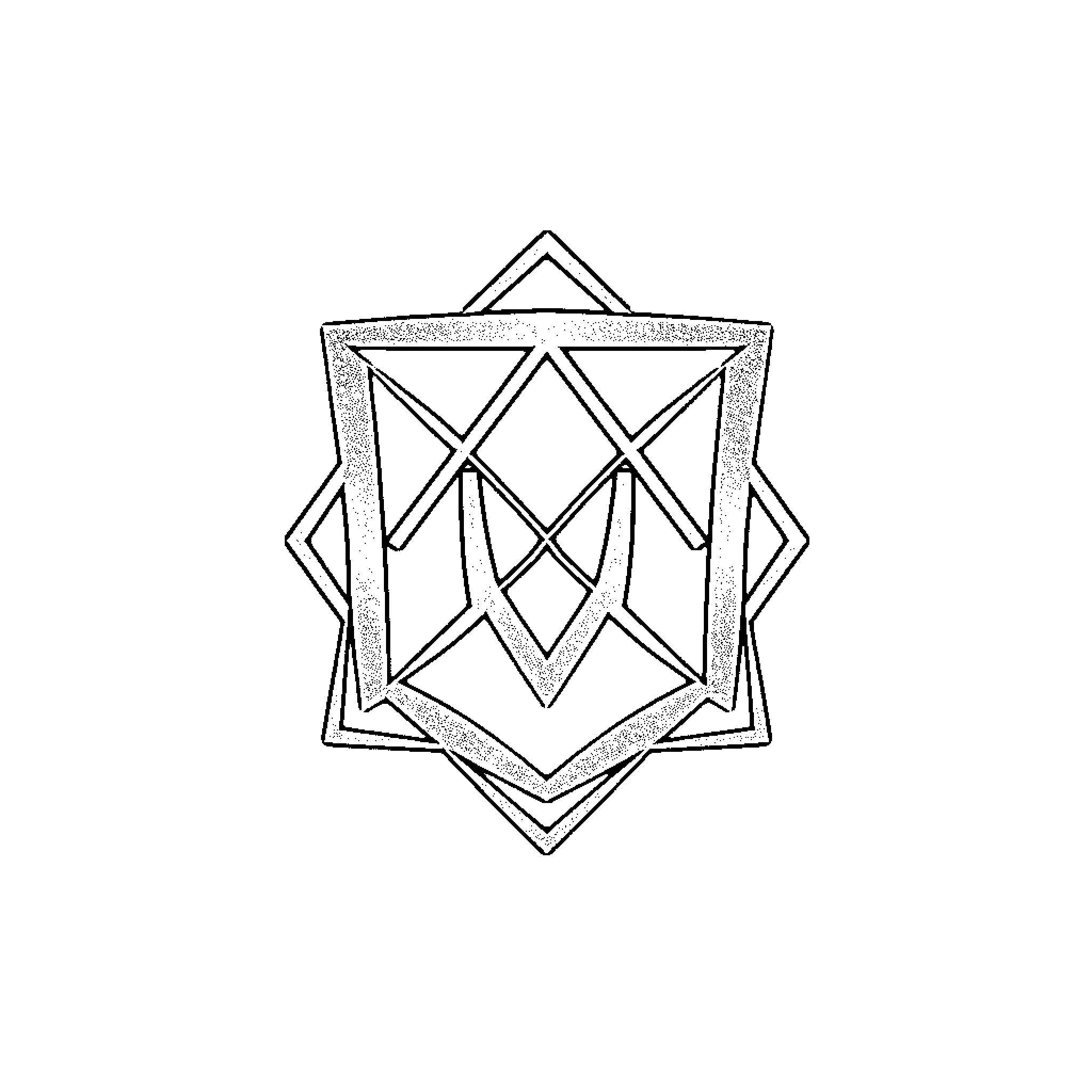 Logo featuring geometric shapes and patterns Coloring Page (free black-and-white line drawing printable PDF for all, from beginners to advanced learners, including children, teens, adults, and seniors)