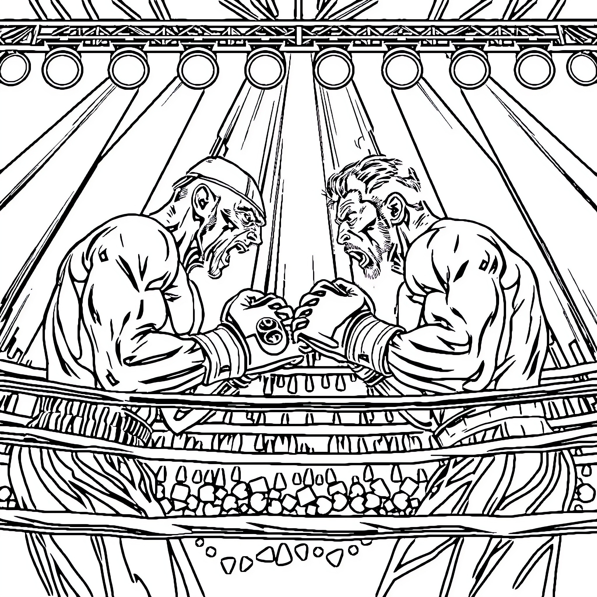 Ring of Ritual Ceremony Coloring Page (free black-and-white line drawing printable PDF for all, from beginners to advanced learners, including children, teens, adults, and seniors)