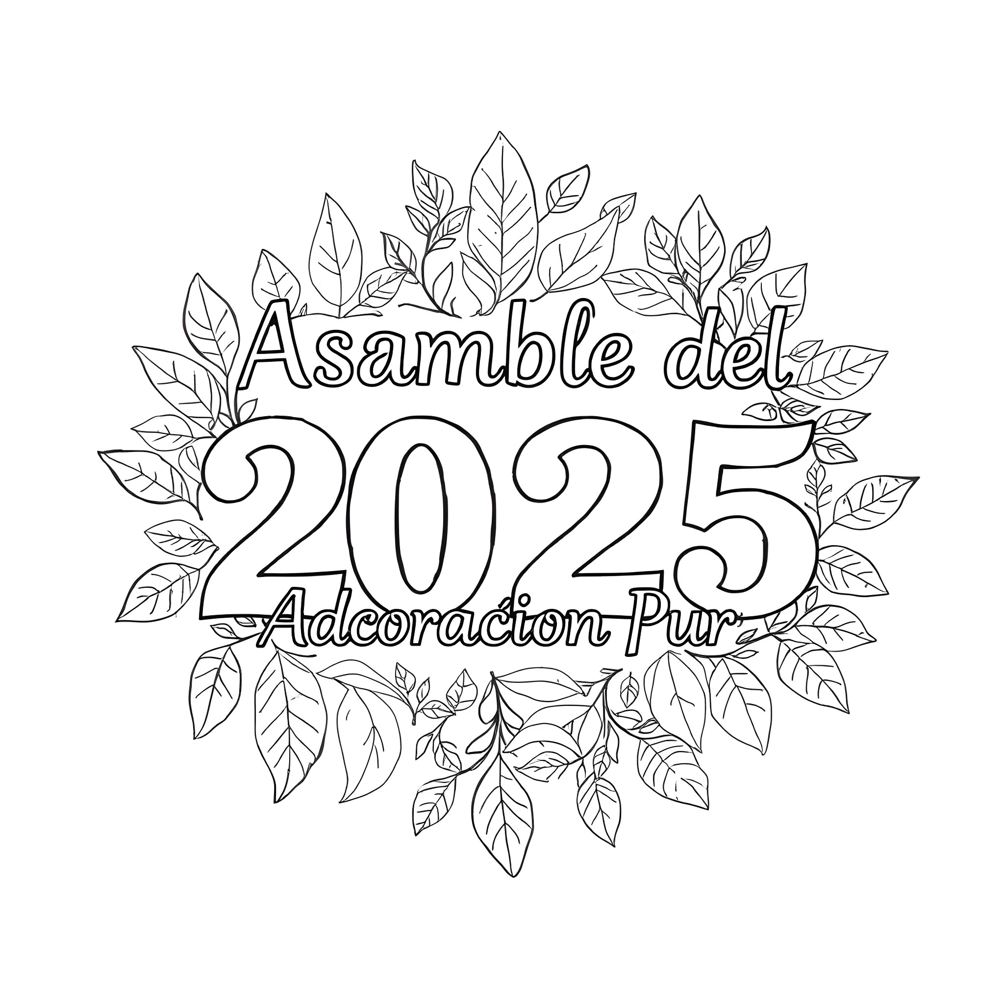 Asamblea del 2025 Adoración Pura Coloring Page (free black-and-white line drawing printable PDF for all, from beginners to advanced learners, including children, teens, adults, and seniors)