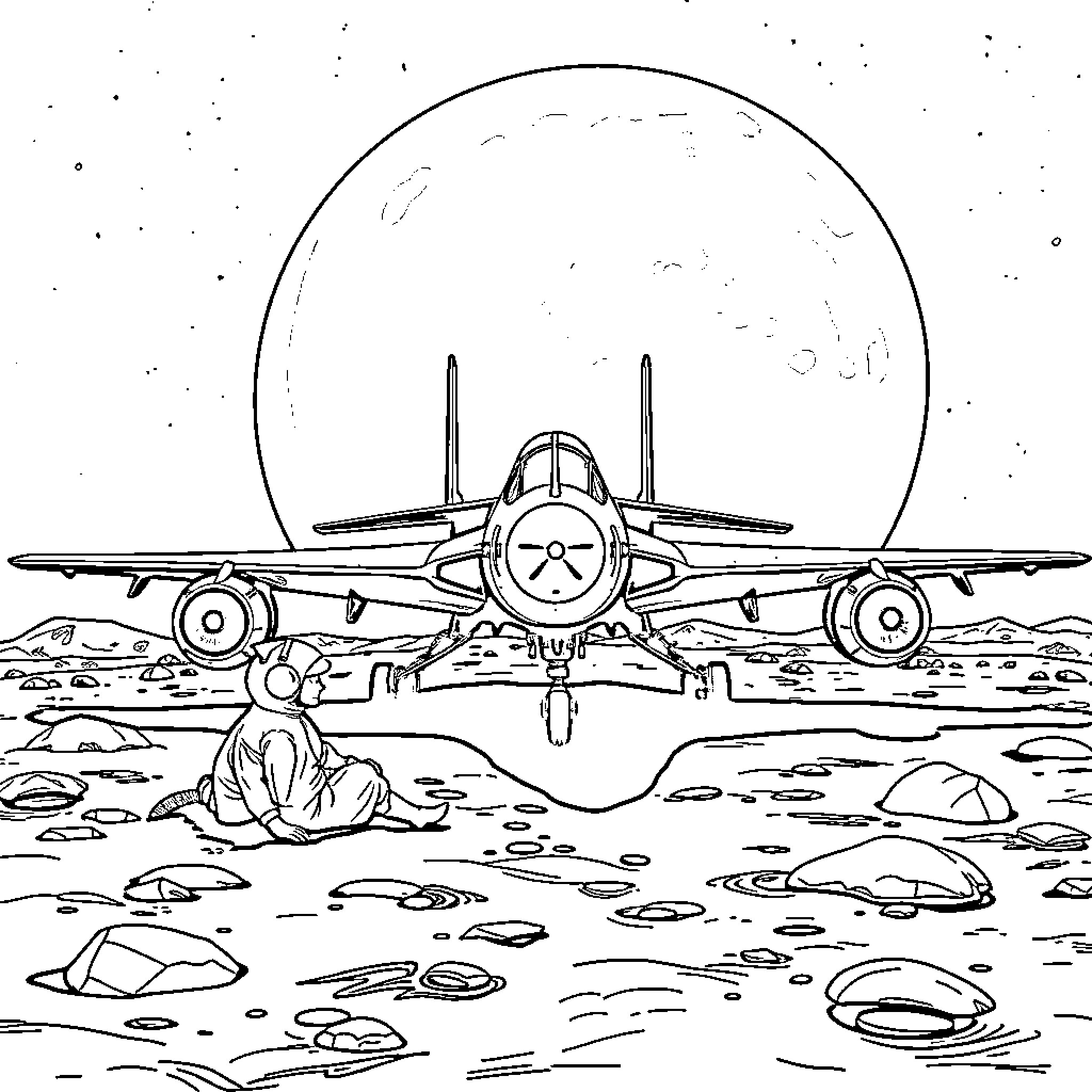 Aescylus' Mythical Aerial Encounter Coloring Page (free black-and-white line drawing printable PDF for all, from beginners to advanced learners, including children, teens, adults, and seniors)