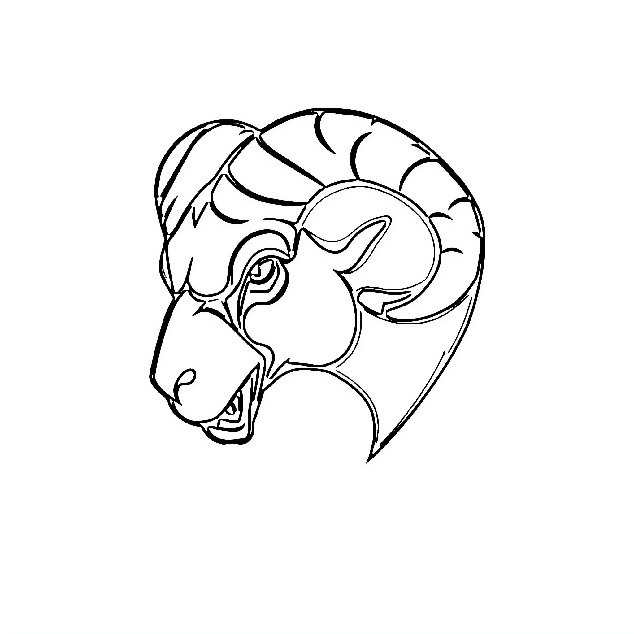Los Angeles Rams stylized logo design Coloring Page (free black-and-white line drawing printable PDF for all, from beginners to advanced learners, including children, teens, adults, and seniors)