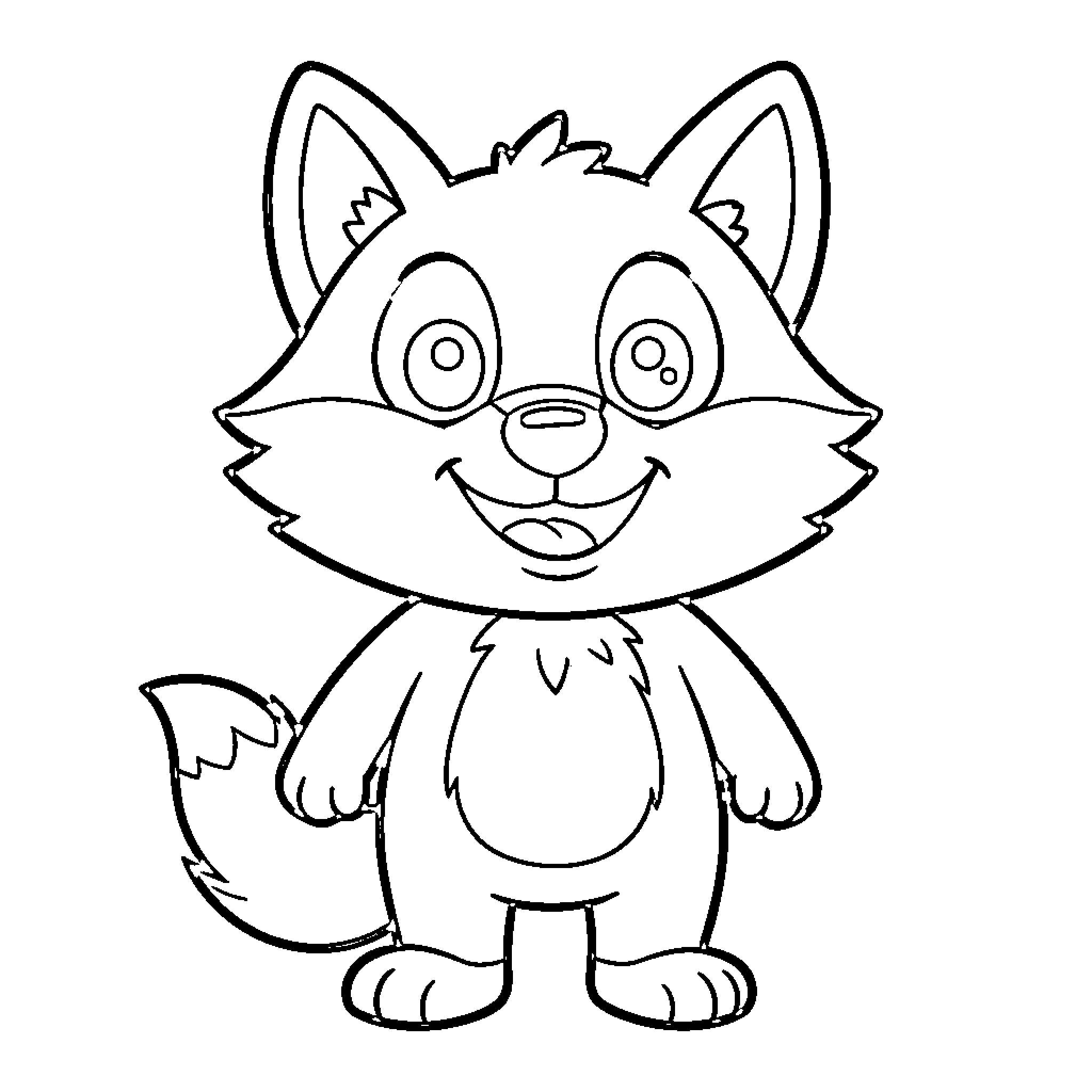Wolfoo the Friendly Cartoon Fox Coloring Page (free black-and-white line drawing printable PDF for all, from beginners to advanced learners, including children, teens, adults, and seniors)