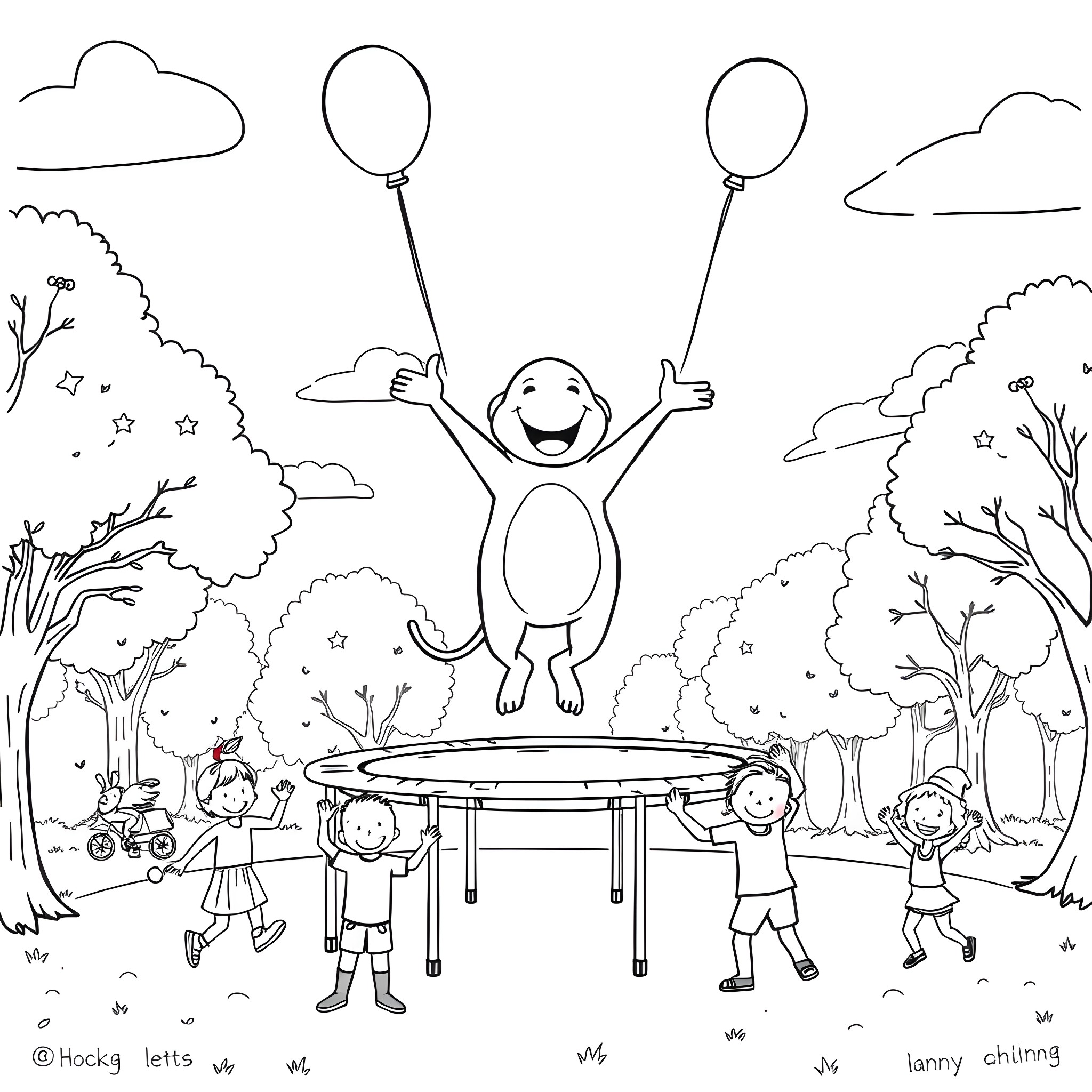 Marshal's Joyful Outdoor Adventure Coloring Page (free black-and-white line drawing printable PDF for all, from beginners to advanced learners, including children, teens, adults, and seniors)