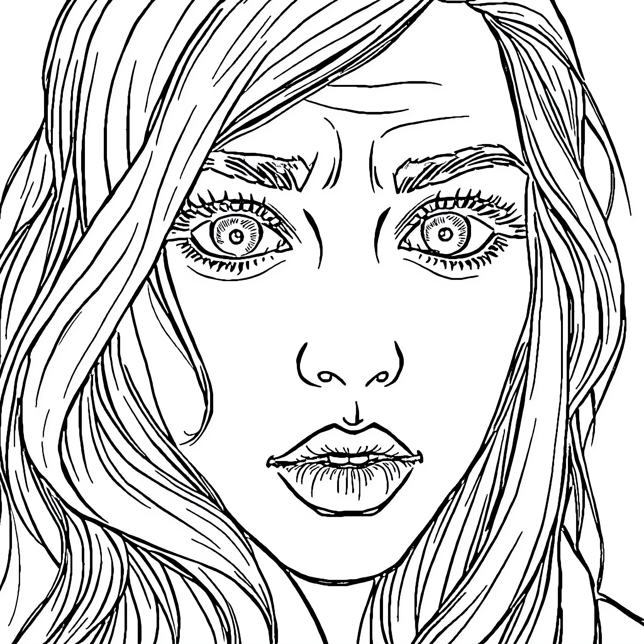 Moralise the Pensive Visage Coloring Page (free black-and-white line drawing printable PDF for all, from beginners to advanced learners, including children, teens, adults, and seniors)