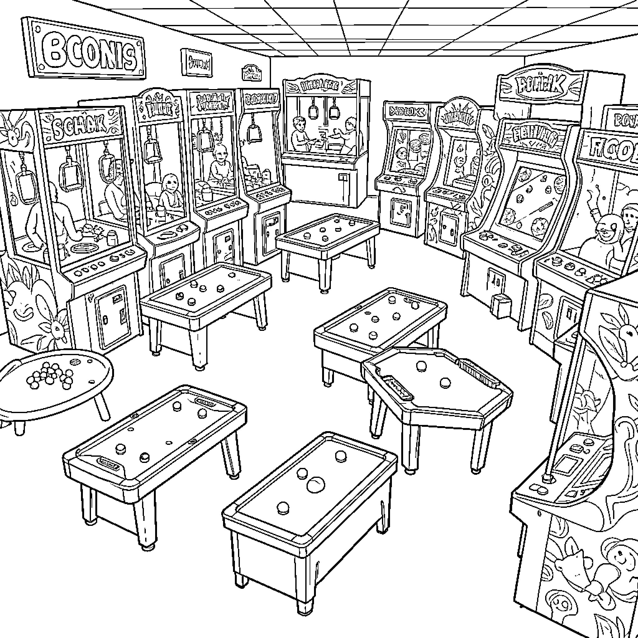 Best Arcade Coloring Pages (Free Printable PDF)