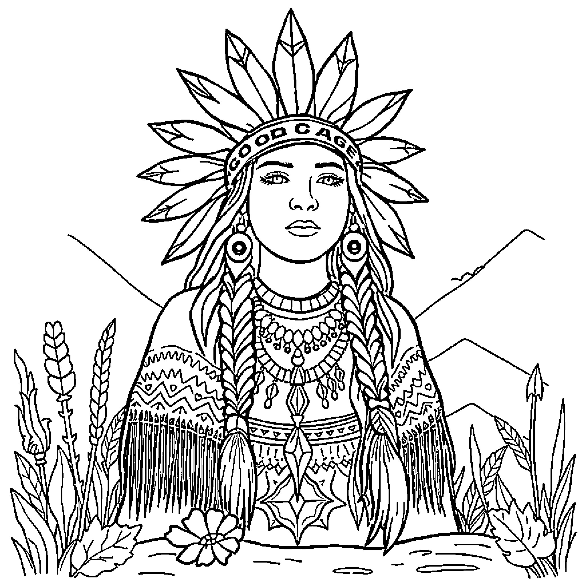 Soap in the native land with detailed garments Coloring Page (free black-and-white line drawing printable PDF for all, from beginners to advanced learners, including children, teens, adults, and seniors)
