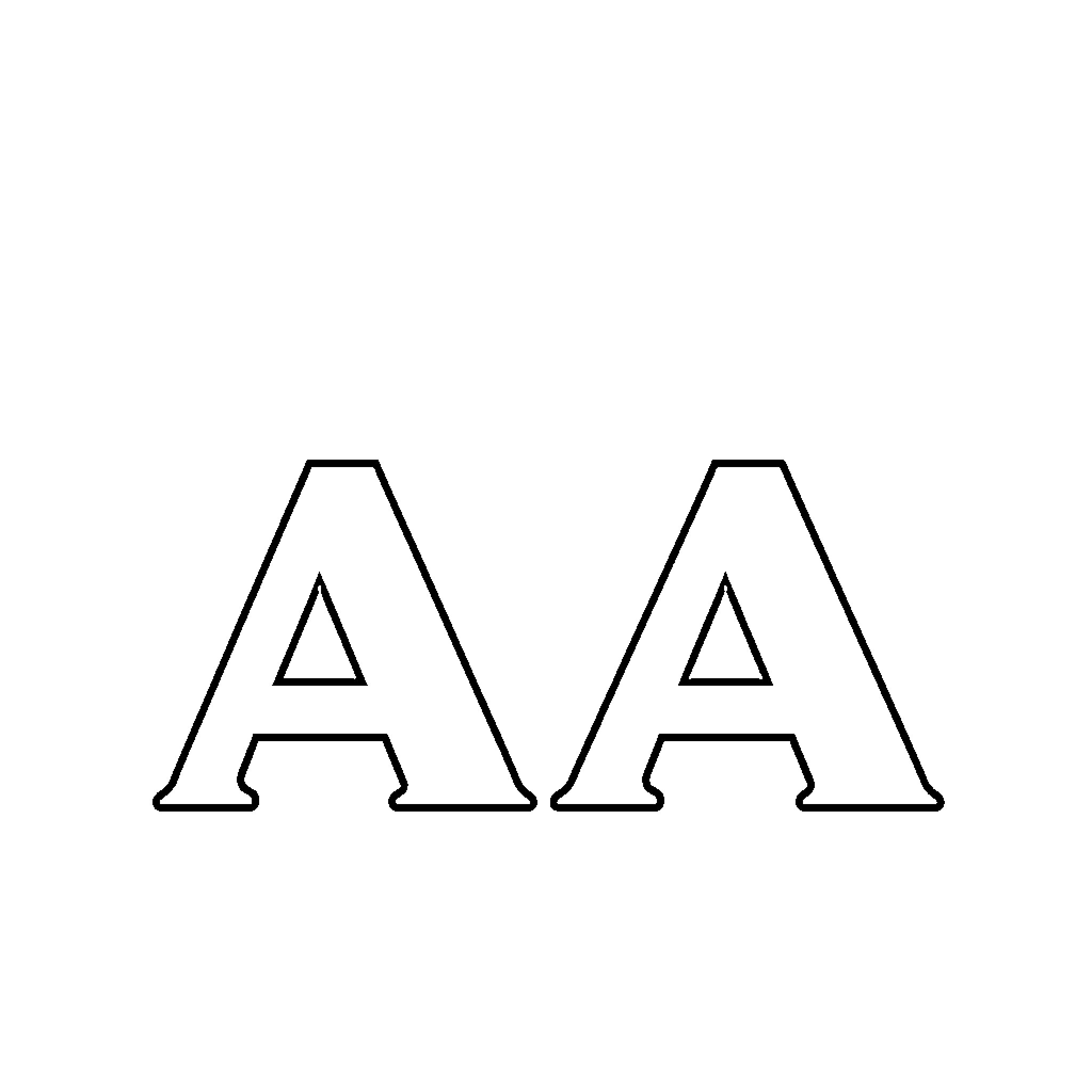 Aa Artistic alphabetic symbols Coloring Page (free black-and-white line drawing printable PDF for all, from beginners to advanced learners, including children, teens, adults, and seniors)
