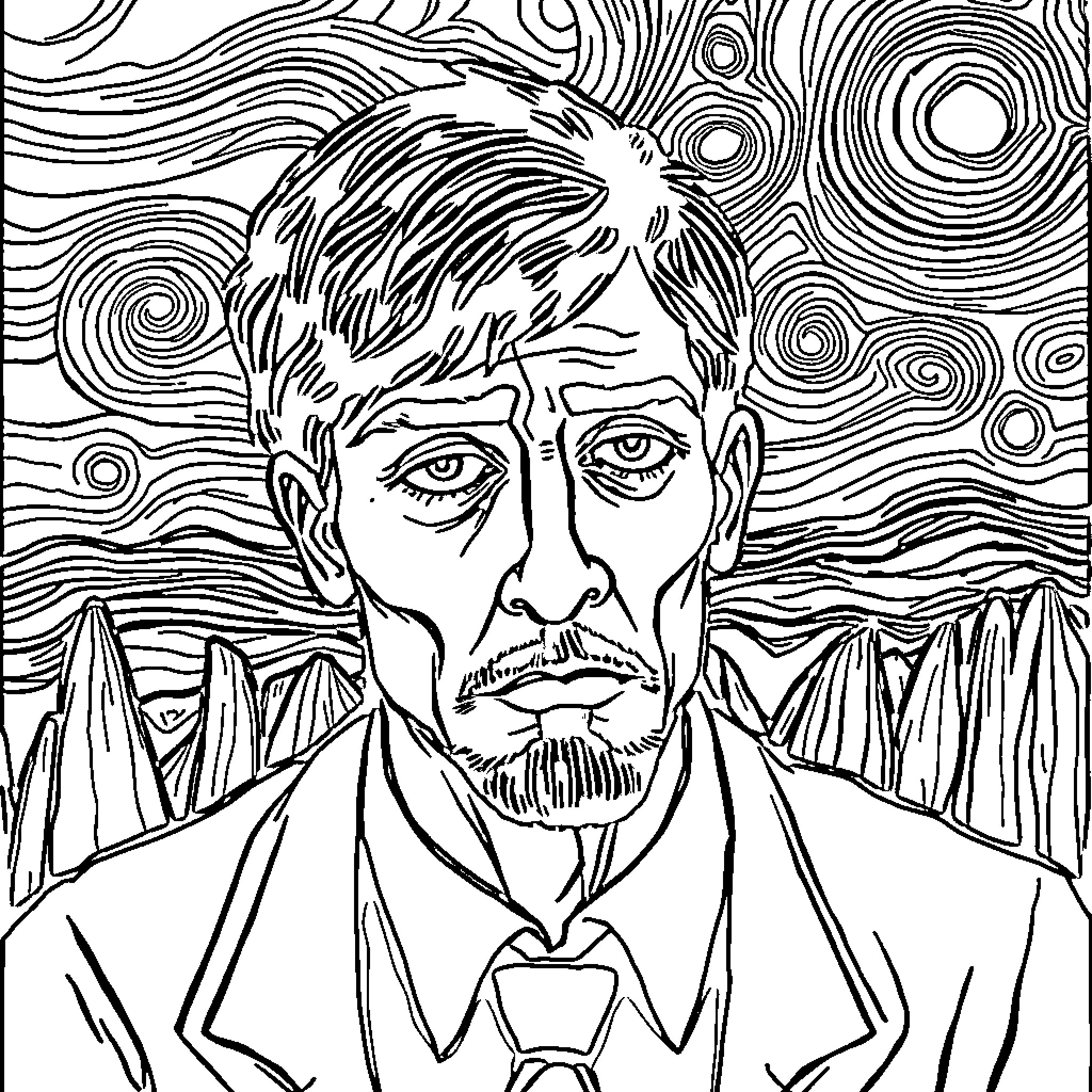 Borderline Personality Disorder: Emotional Turmoil in the Landscape Coloring Page (free black-and-white line drawing printable PDF for all, from beginners to advanced learners, including children, teens, adults, and seniors)