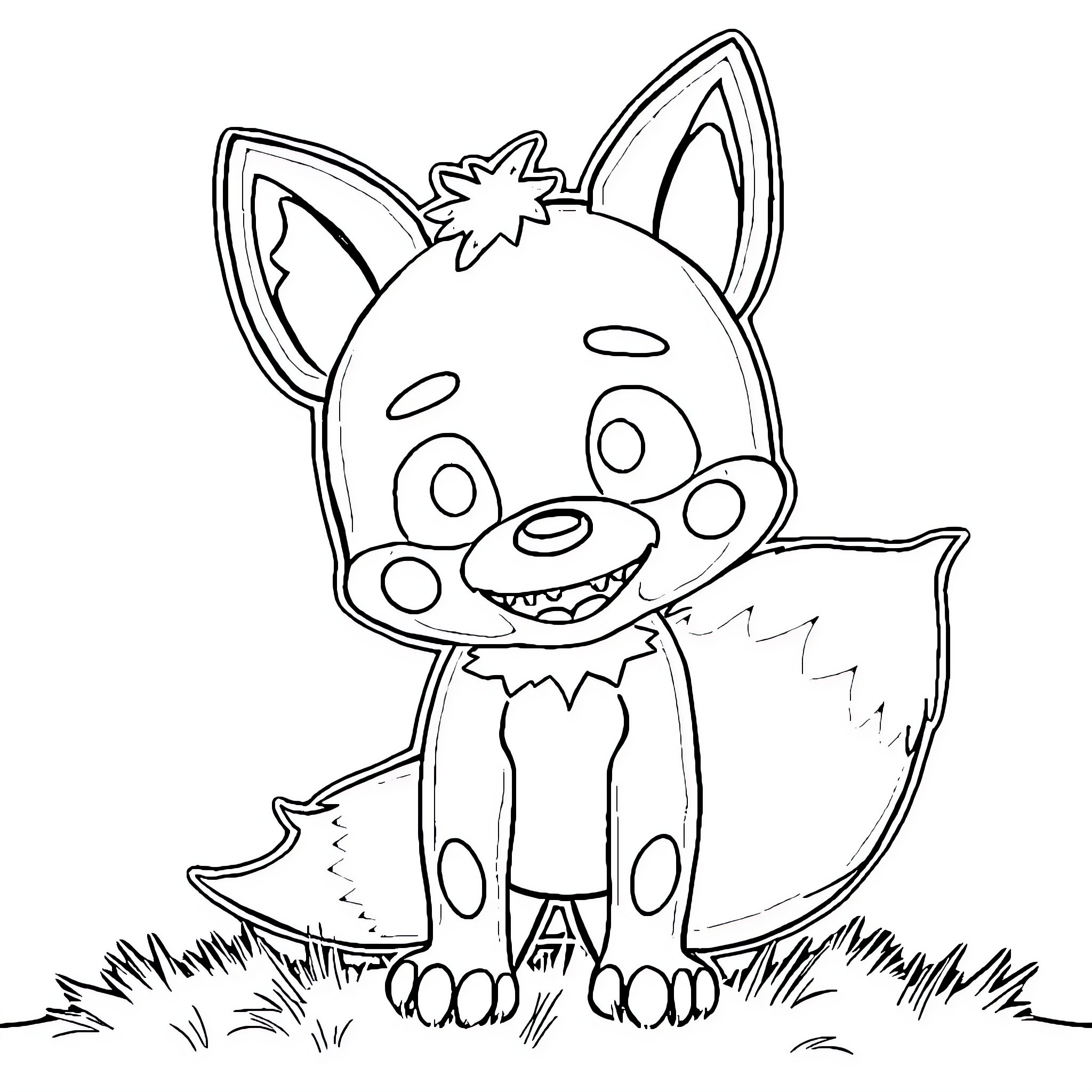 Fox enjoying the outdoors with an eager expression Coloring Page (free black-and-white line drawing printable PDF for all, from beginners to advanced learners, including children, teens, adults, and seniors)