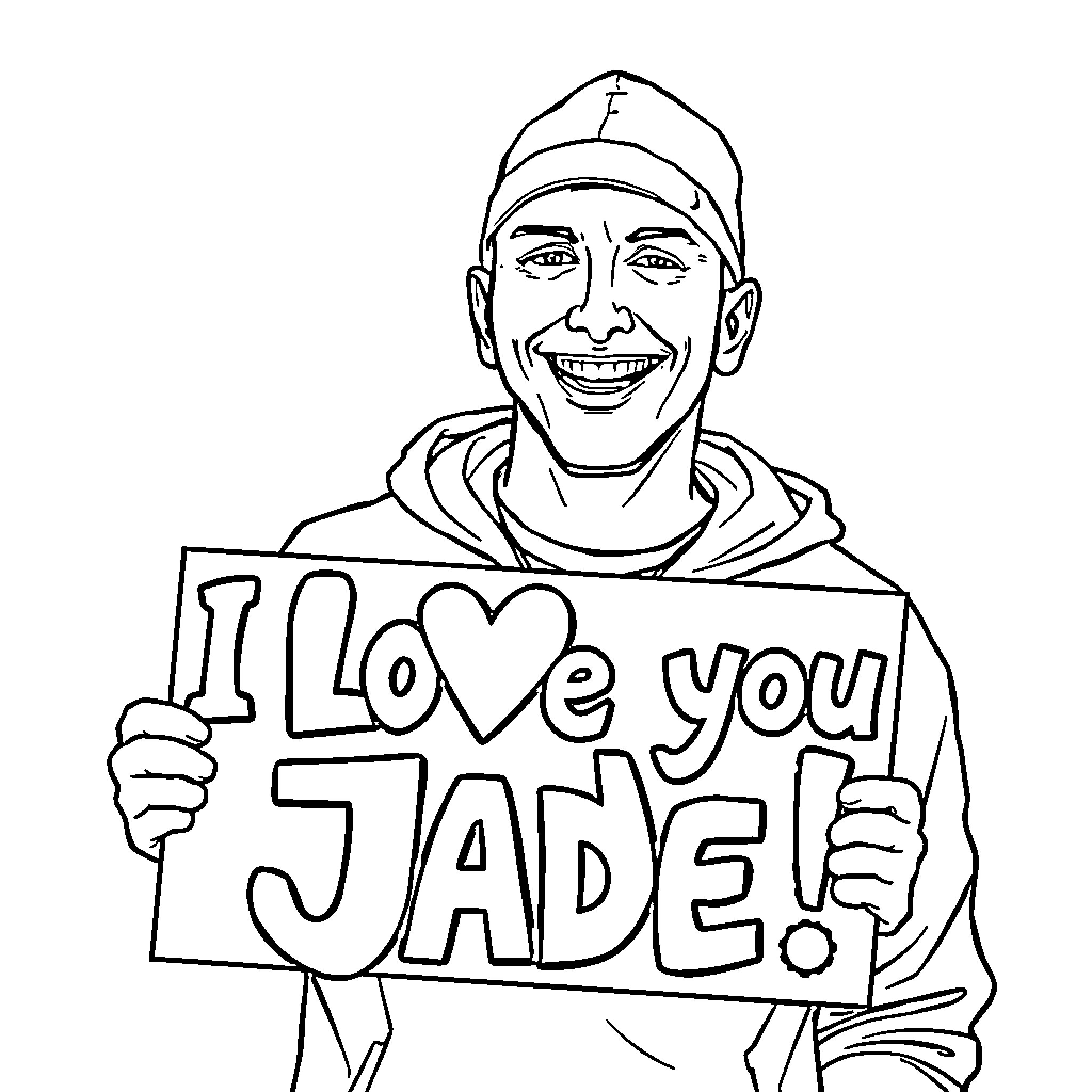 Eminem Expresses Love and Affection in Artwork Coloring Page (free black-and-white line drawing printable PDF for all, from beginners to advanced learners, including children, teens, adults, and seniors)