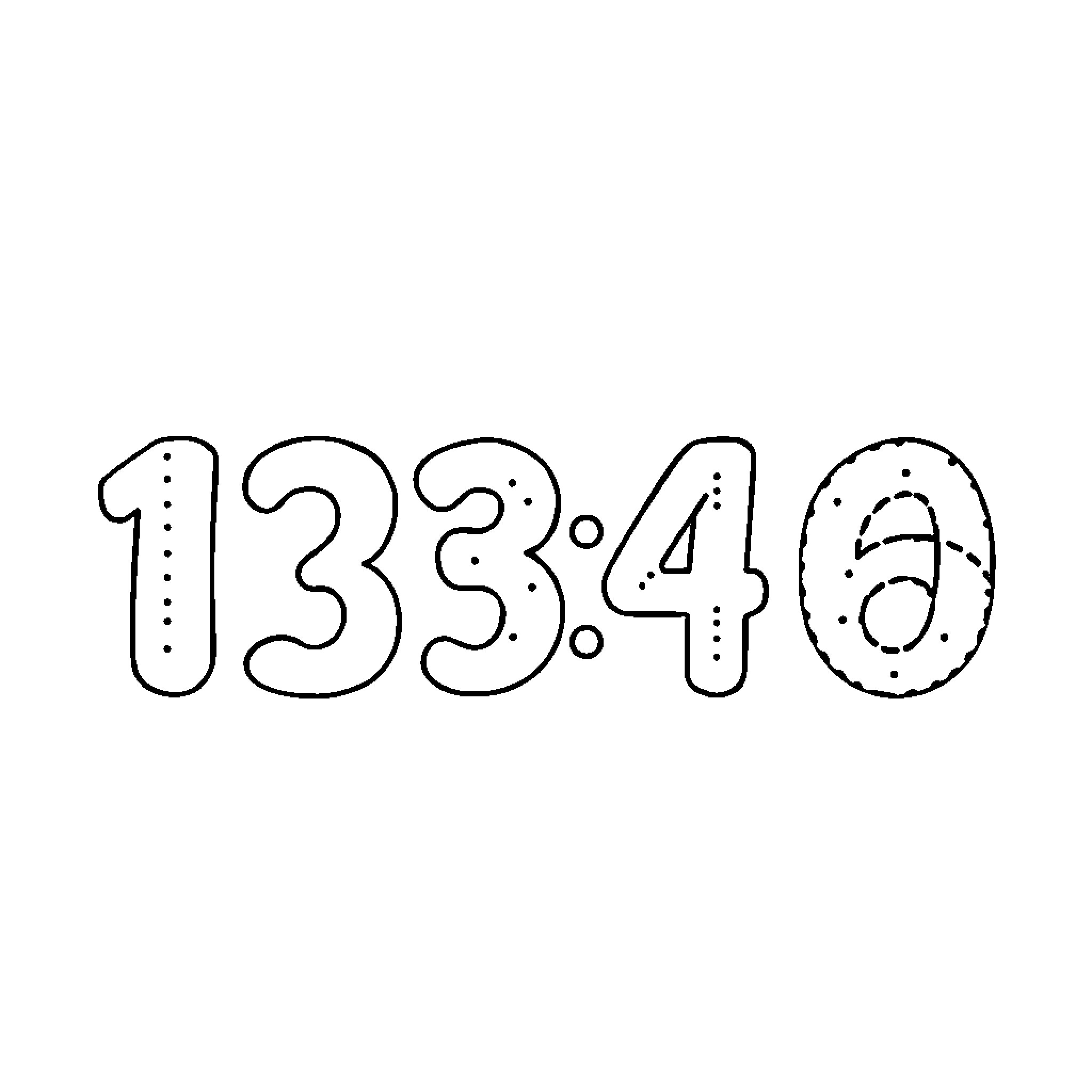 Number Outline Drawn on White Background Coloring Page (free black-and-white line drawing printable PDF for all, from beginners to advanced learners, including children, teens, adults, and seniors)