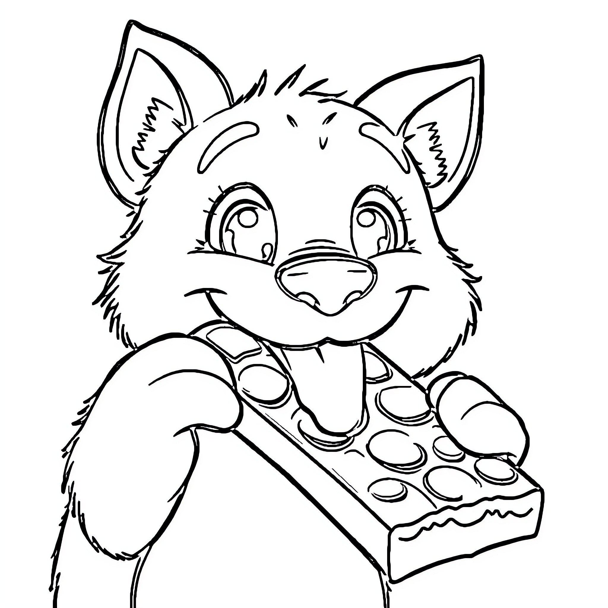 Bluey playing with a video game controller Coloring Page (free black-and-white line drawing printable PDF for all, from beginners to advanced learners, including children, teens, adults, and seniors)