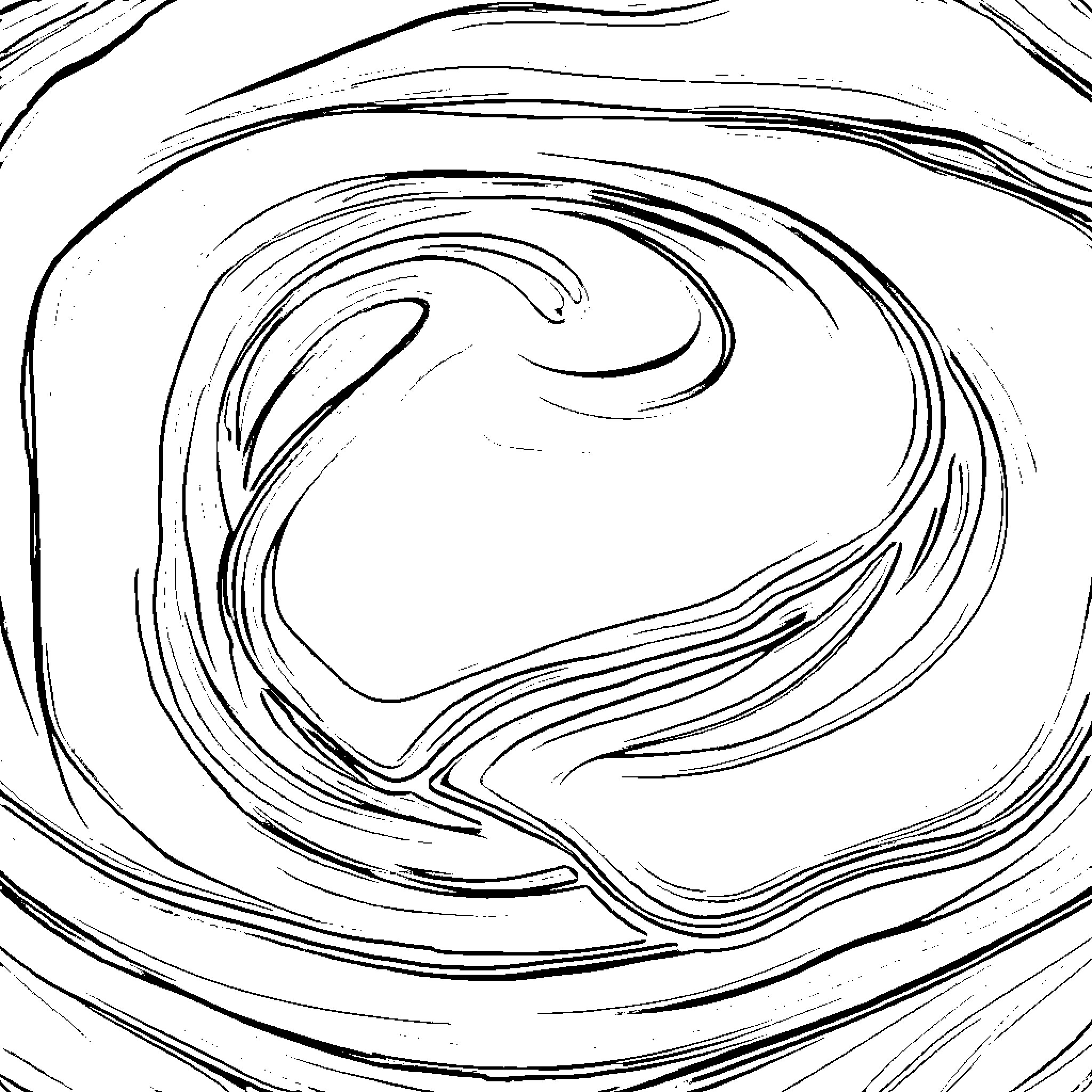 Chocolate swirling abstract patterns Coloring Page (free black-and-white line drawing printable PDF for all, from beginners to advanced learners, including children, teens, adults, and seniors)