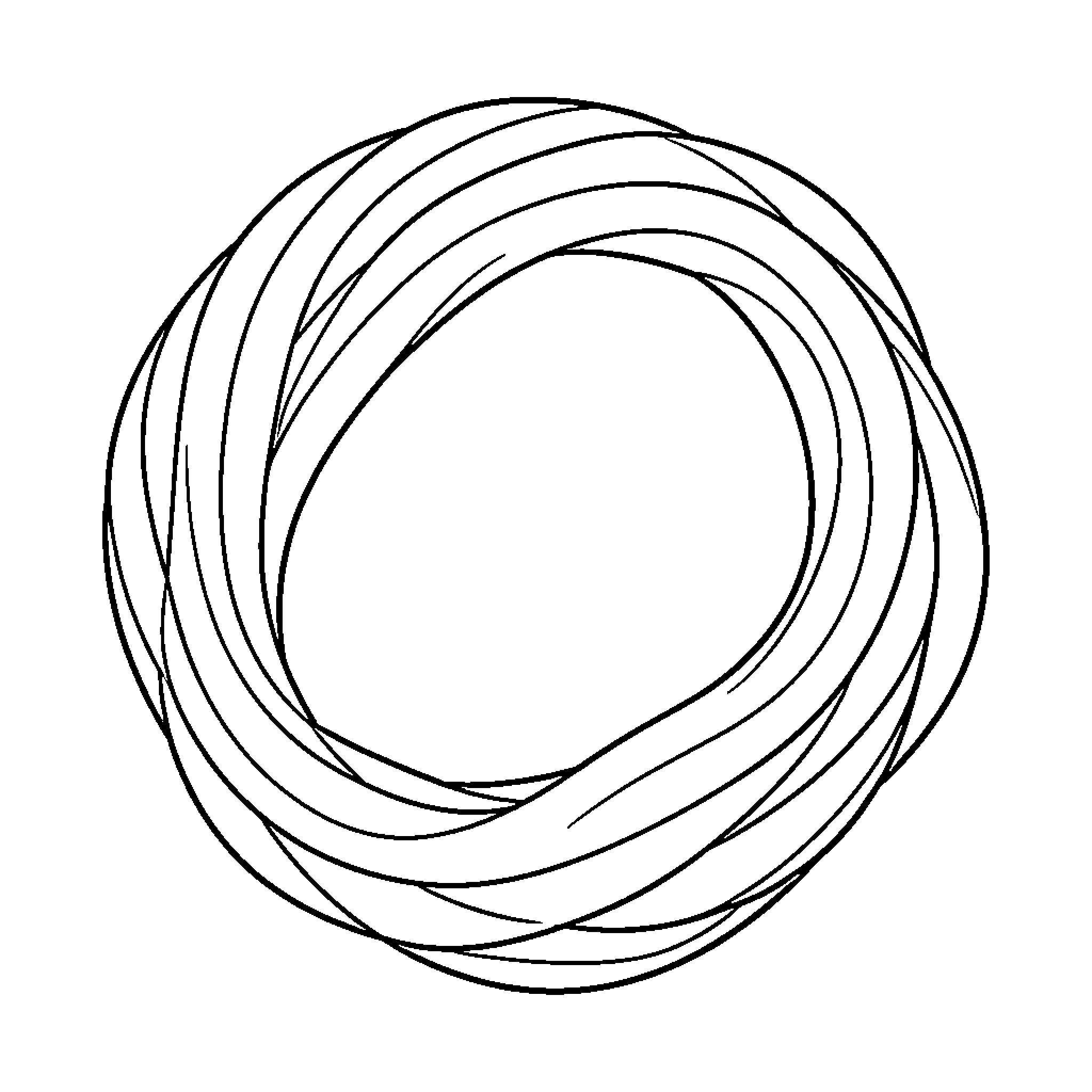 Line art of a swirling abstract circular pattern Coloring Page (free black-and-white line drawing printable PDF for all, from beginners to advanced learners, including children, teens, adults, and seniors)