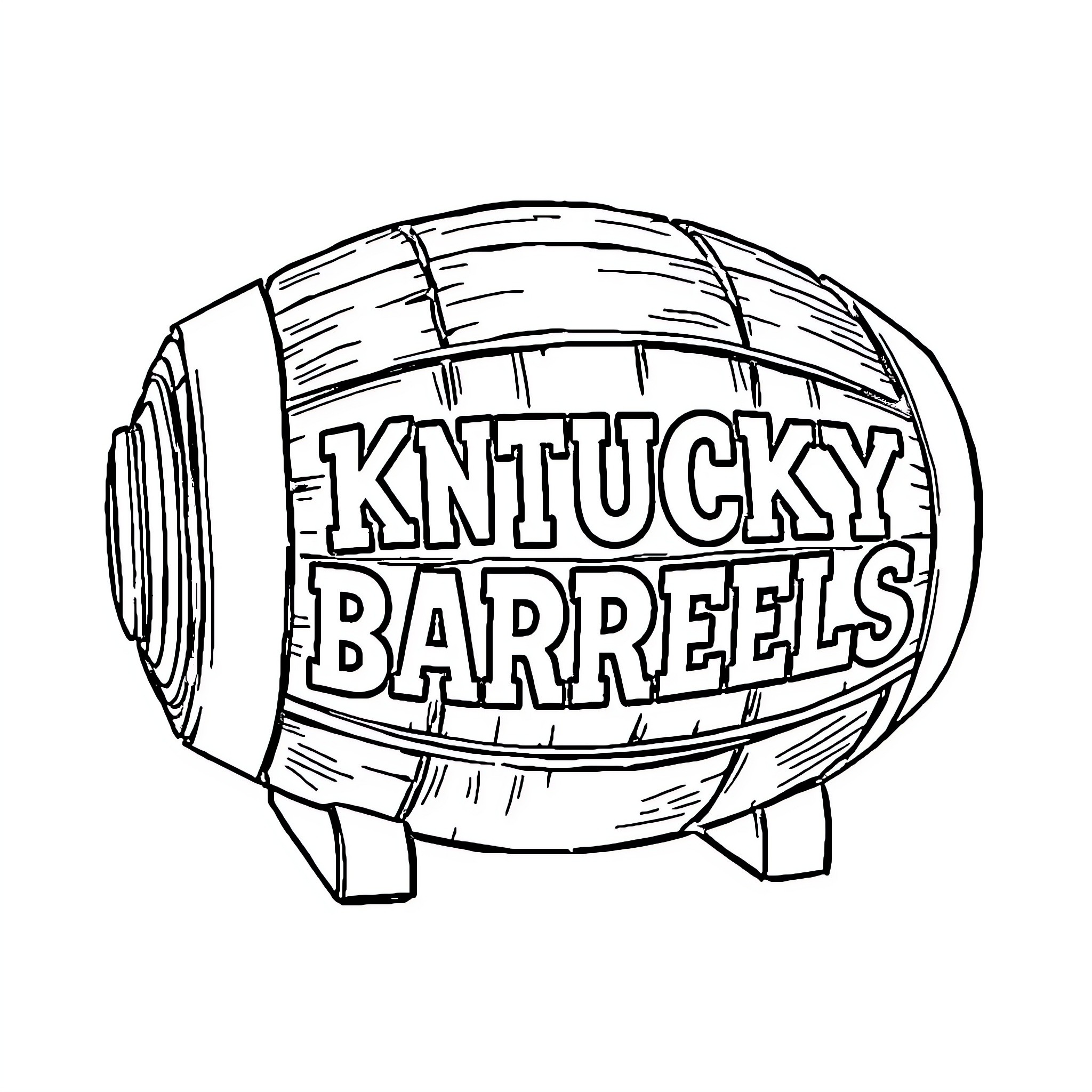 Barrel of Kentucky Barrels Coloring Page (free black-and-white line drawing printable PDF for all, from beginners to advanced learners, including children, teens, adults, and seniors)