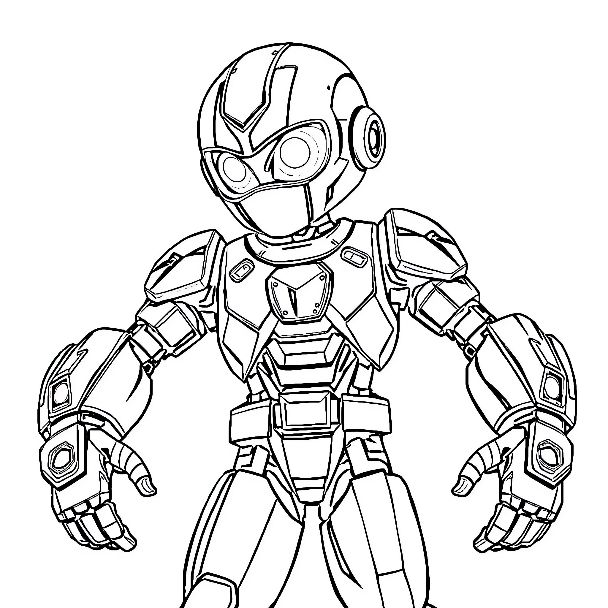 Veer's Robotic Empowerment Coloring Page (free black-and-white line drawing printable PDF for all, from beginners to advanced learners, including children, teens, adults, and seniors)