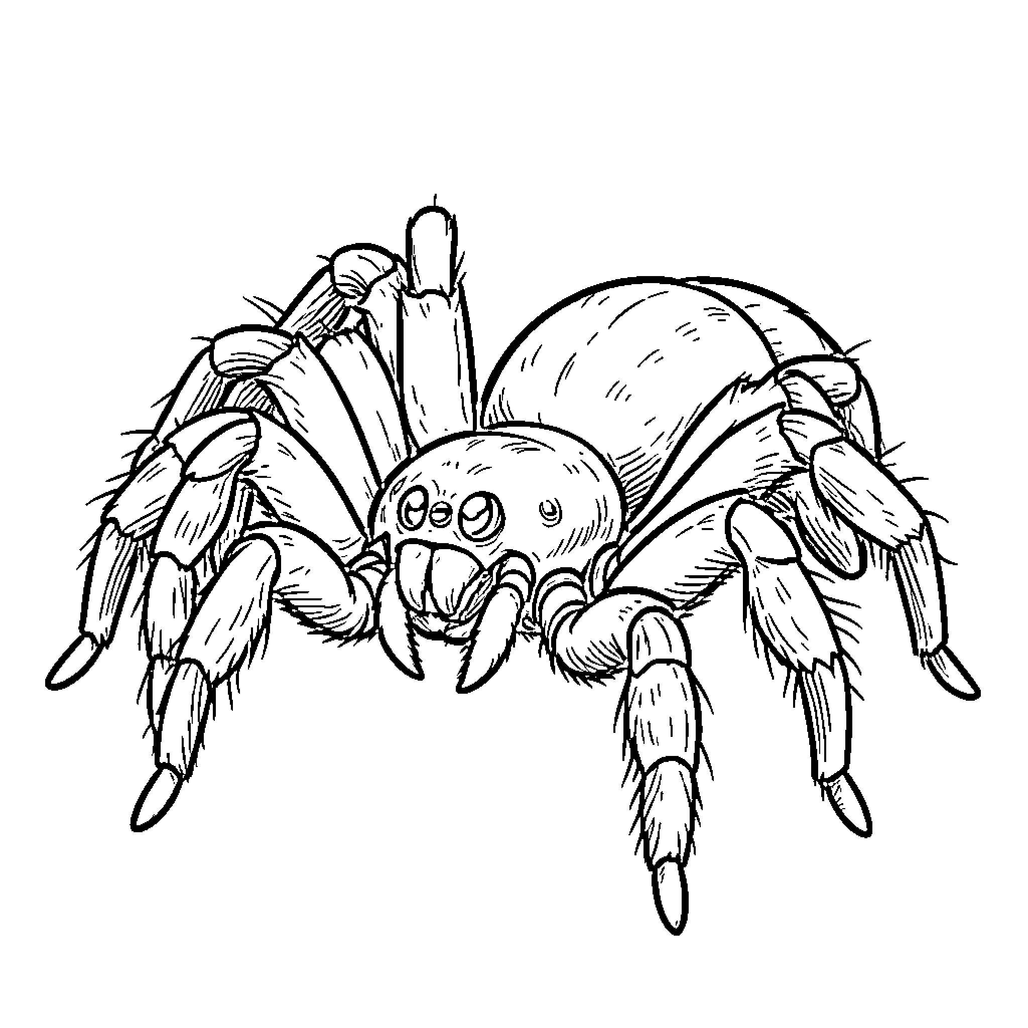 Spider scurrying across the surface Coloring Page (free black-and-white line drawing printable PDF for all, from beginners to advanced learners, including children, teens, adults, and seniors)
