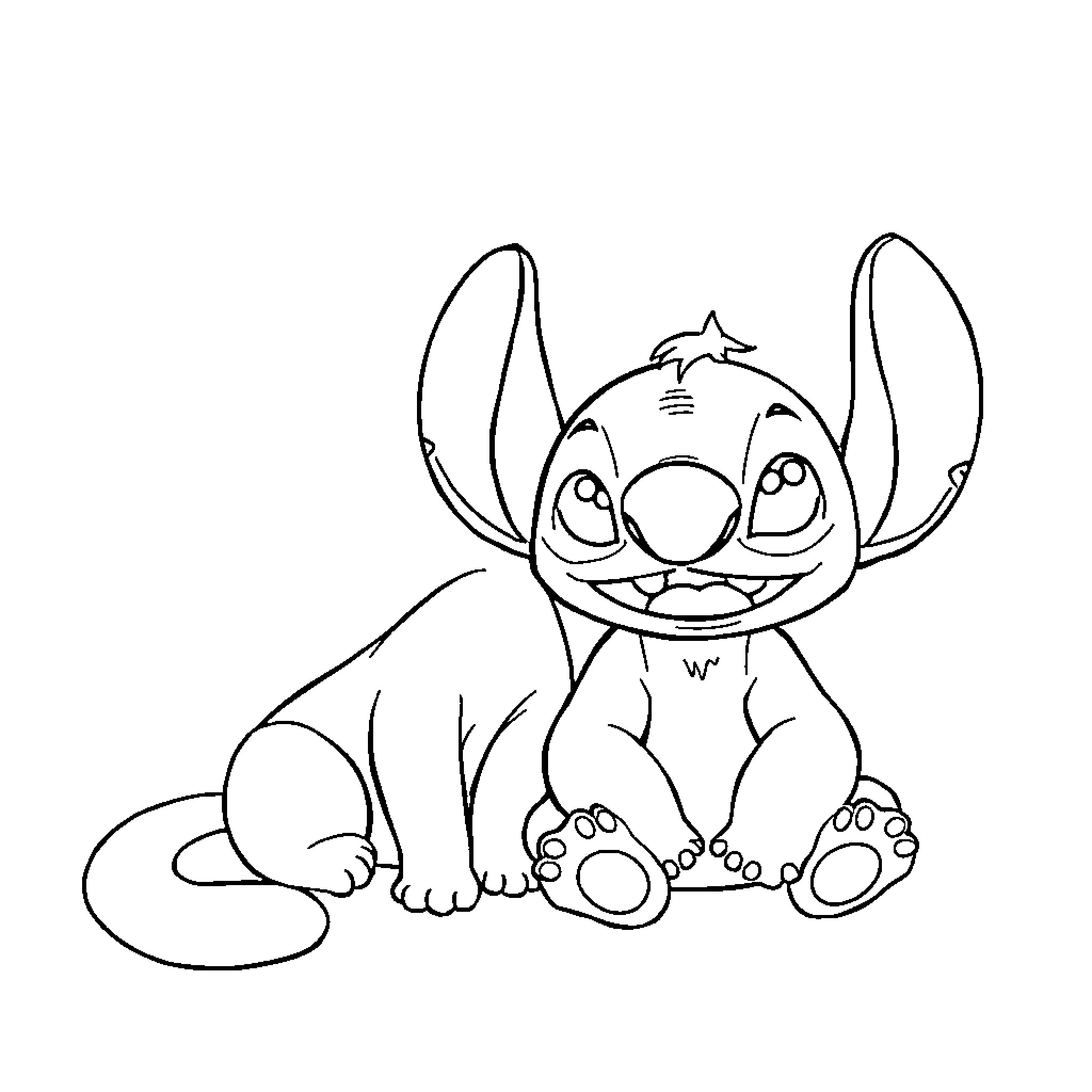 Gato character sitting and smiling cheerfully Coloring Page (free black-and-white line drawing printable PDF for all, from beginners to advanced learners, including children, teens, adults, and seniors)