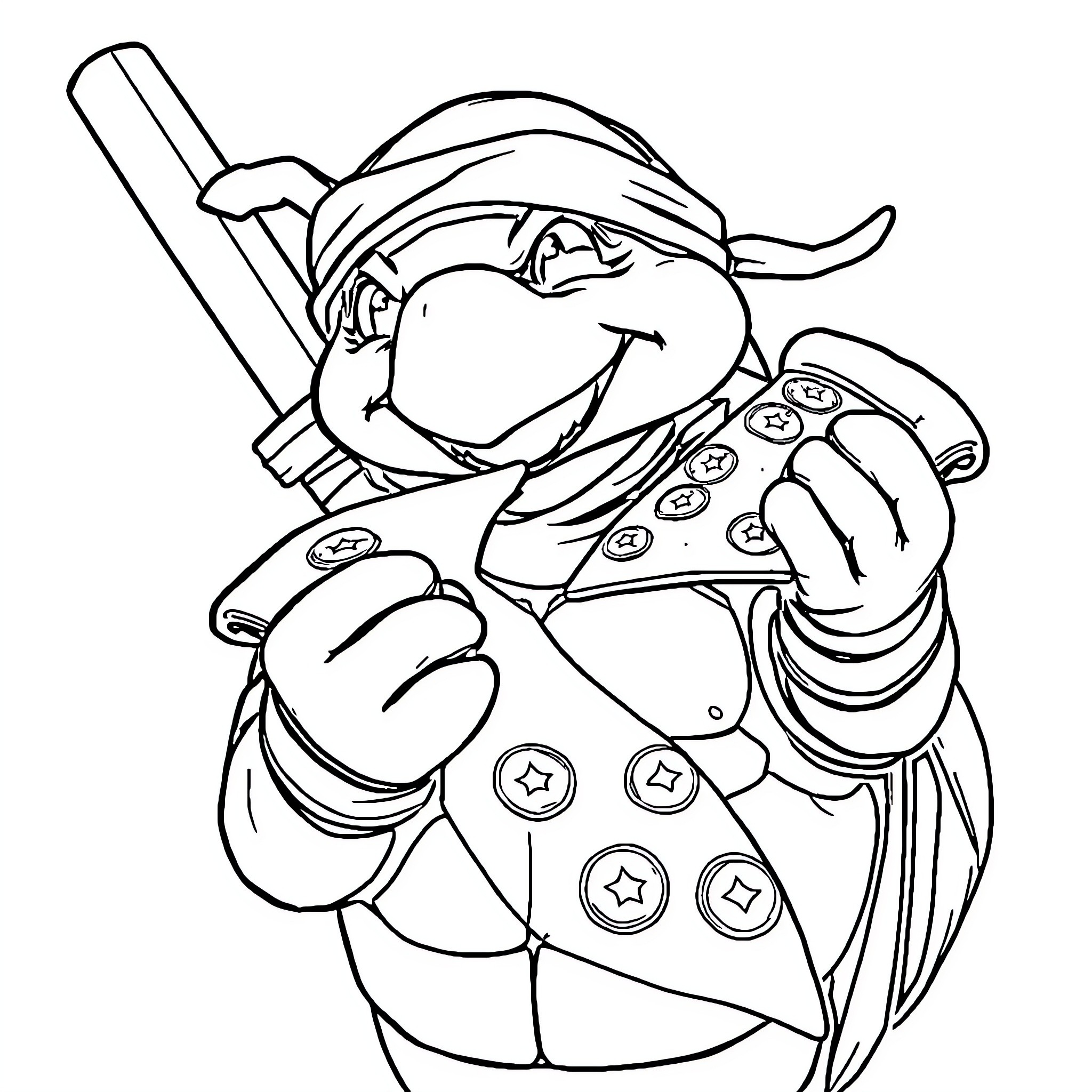 Turtle gaming with controller Coloring Page (free black-and-white line drawing printable PDF for all, from beginners to advanced learners, including children, teens, adults, and seniors)