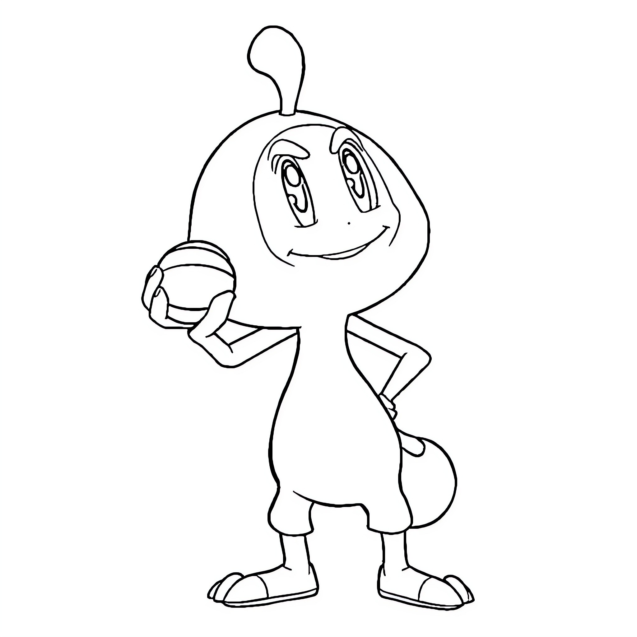 Abe the friendly cartoon character Coloring Page (free black-and-white line drawing printable PDF for all, from beginners to advanced learners, including children, teens, adults, and seniors)