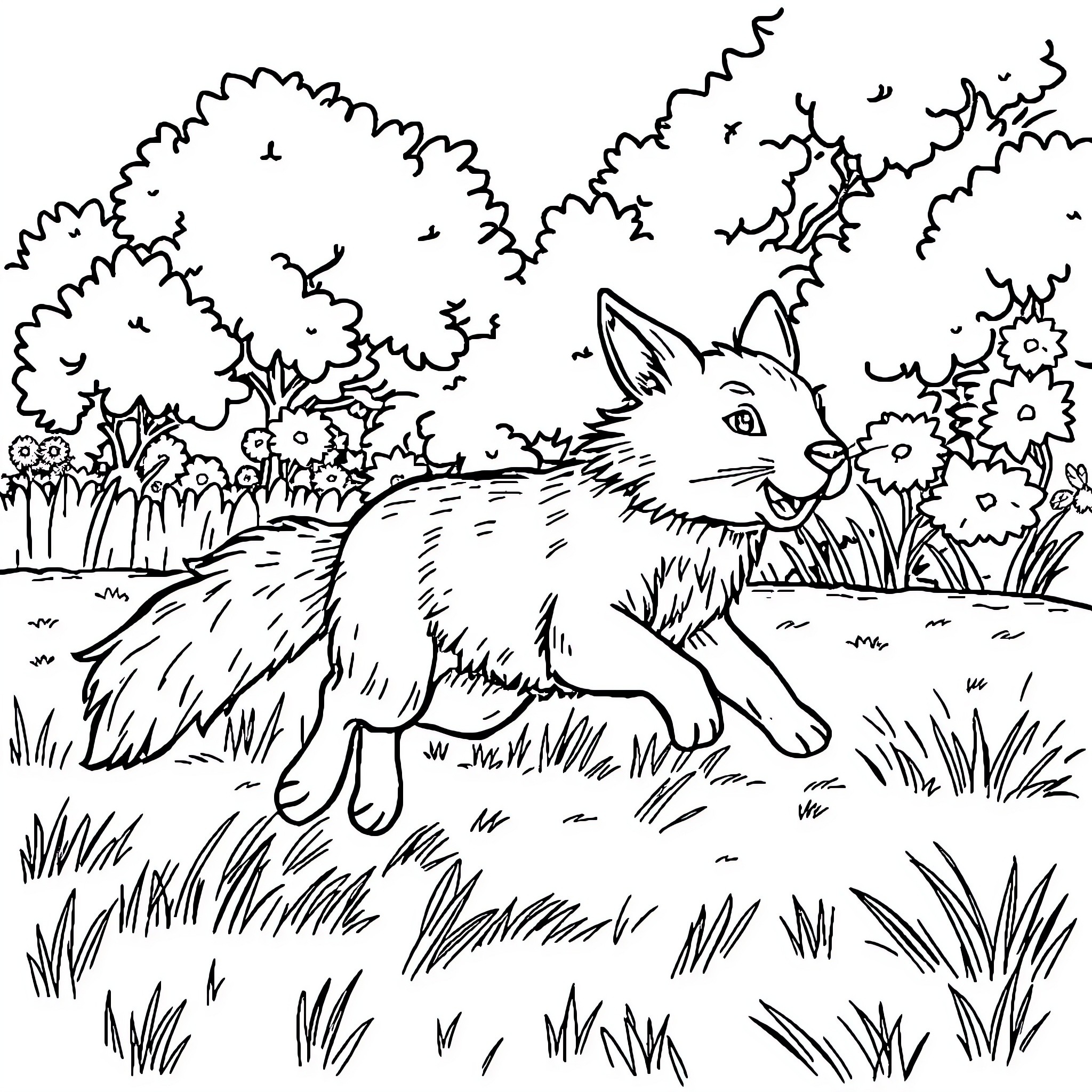 Carotte exploring the wilderness Coloring Page (free black-and-white line drawing printable PDF for all, from beginners to advanced learners, including children, teens, adults, and seniors)