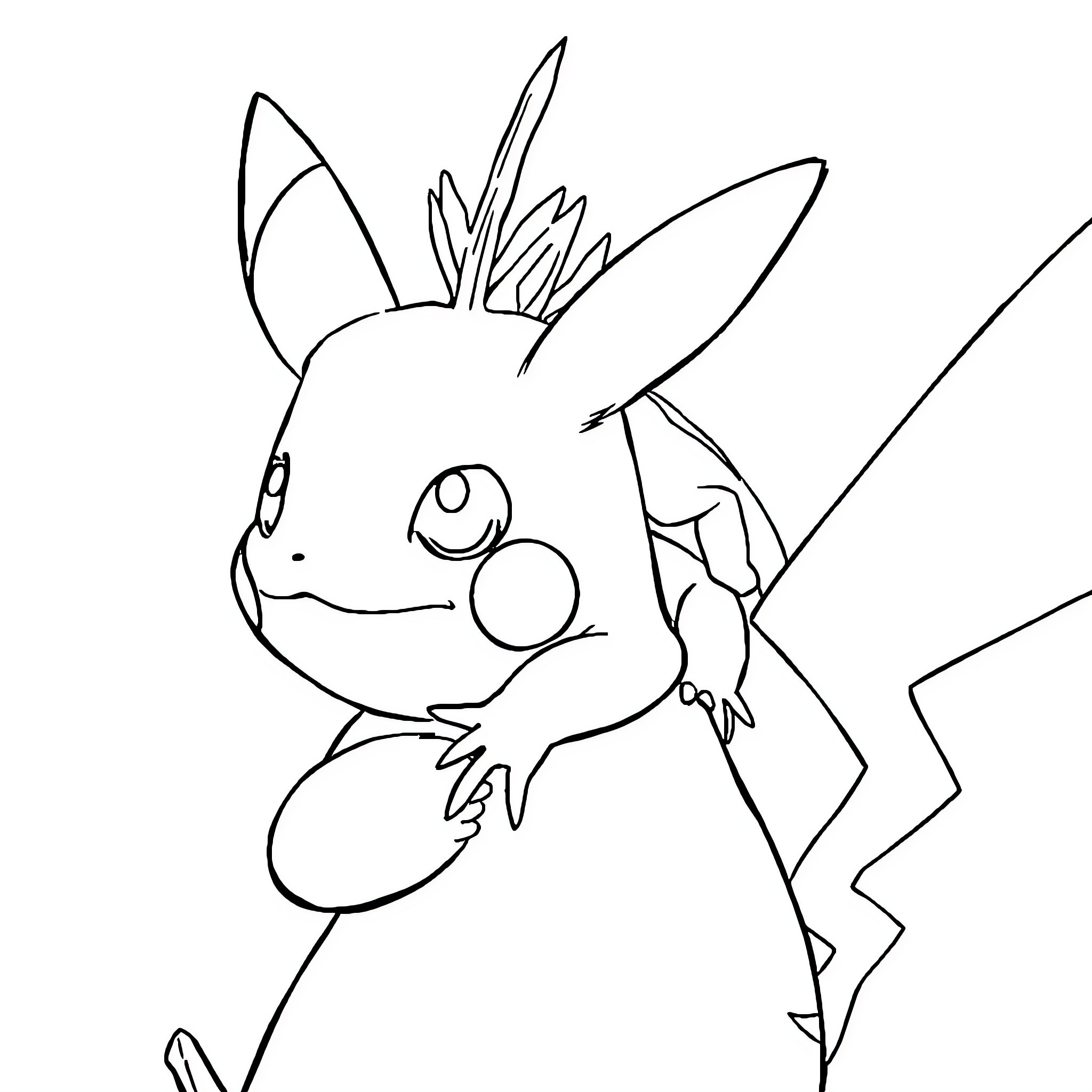Crested Gecko striking a pose Coloring Page (free black-and-white line drawing printable PDF for all, from beginners to advanced learners, including children, teens, adults, and seniors)