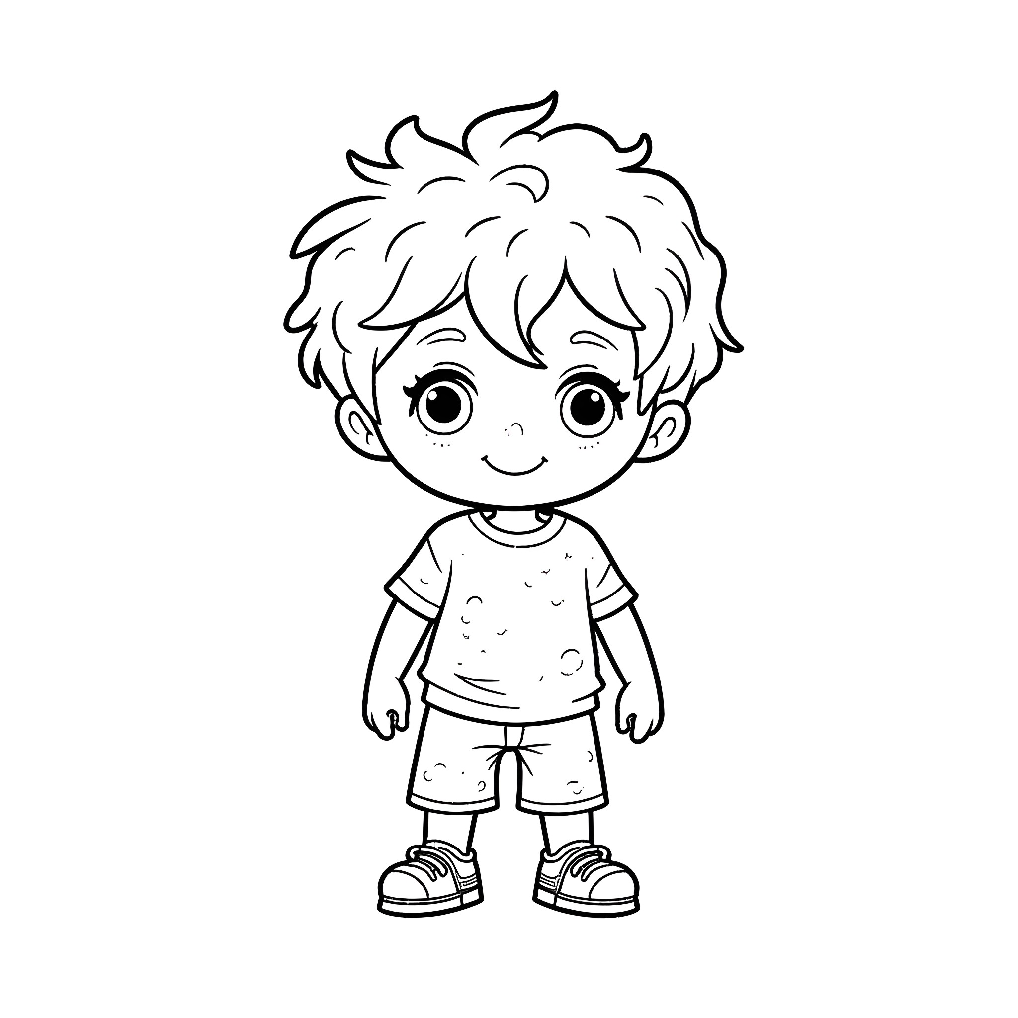 Percy Jackson in Casual Outfit Coloring Page (free black-and-white line drawing printable PDF for all, from beginners to advanced learners, including children, teens, adults, and seniors)