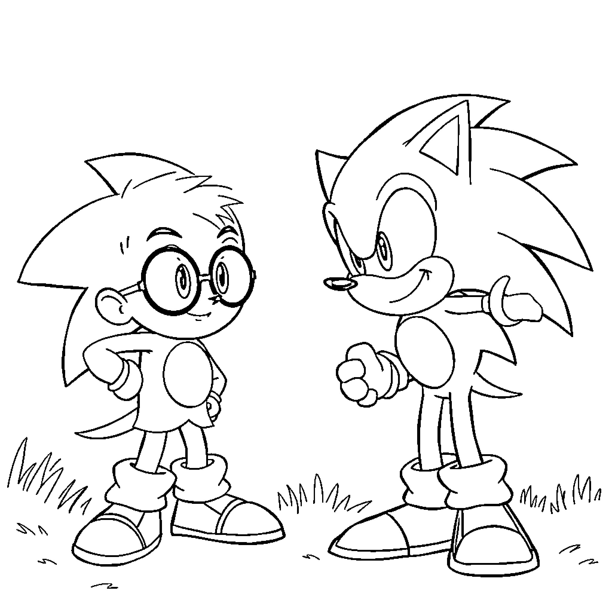 Boy and his friend enjoy a playful adventure Coloring Page (free black-and-white line drawing printable PDF for all, from beginners to advanced learners, including children, teens, adults, and seniors)