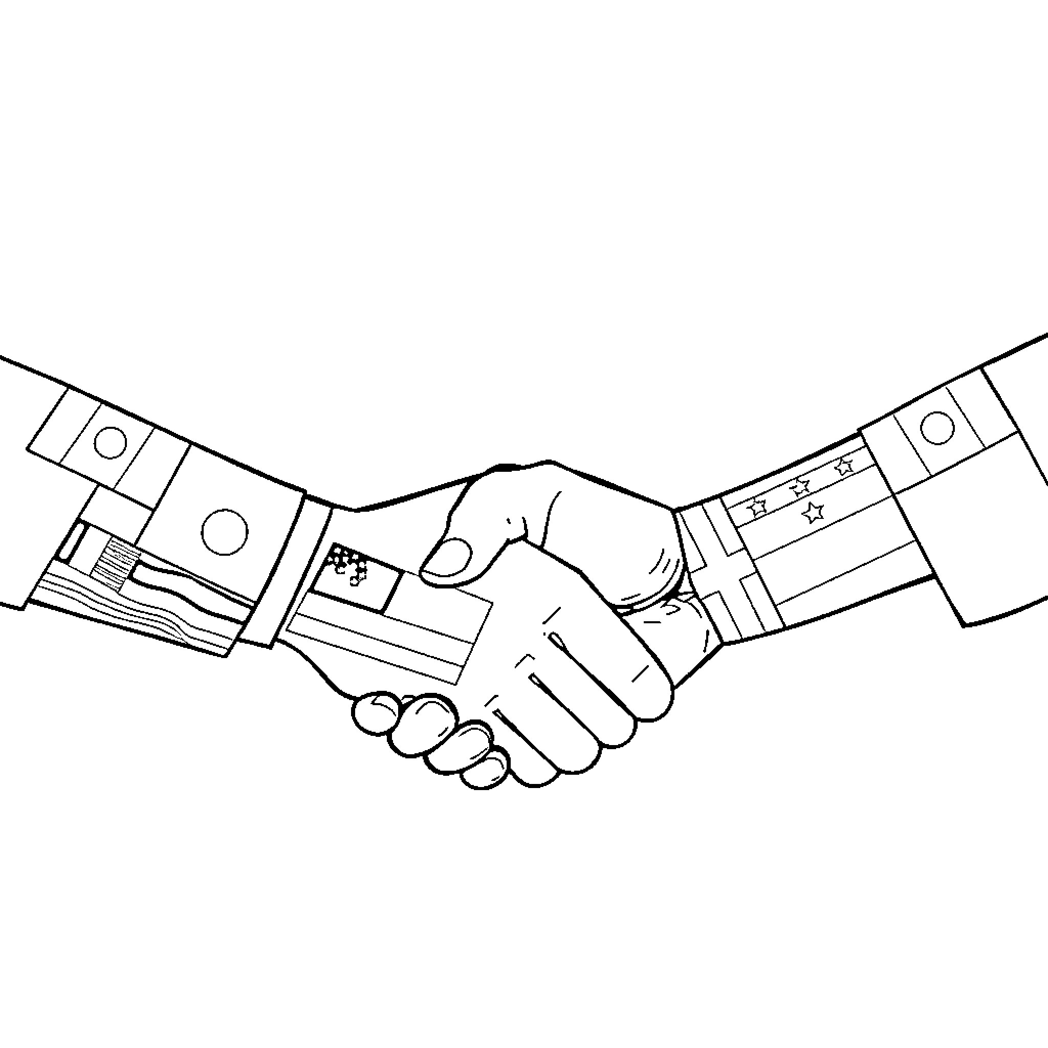 Flag of unity and cooperation Coloring Page (free black-and-white line drawing printable PDF for all, from beginners to advanced learners, including children, teens, adults, and seniors)