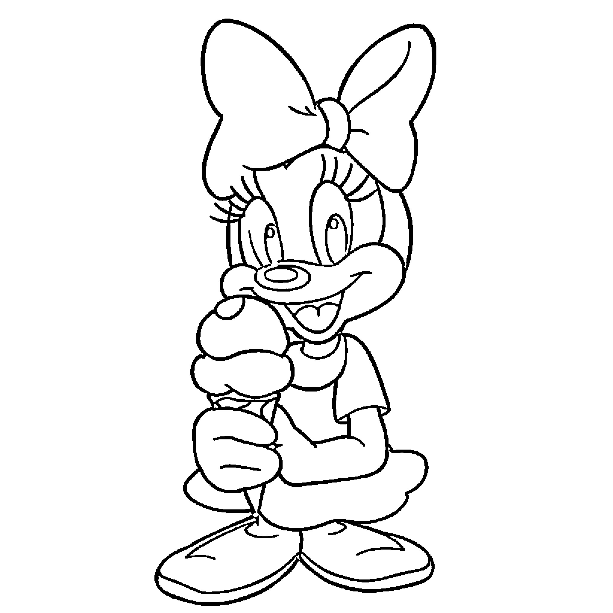 Daisy smiling and sitting cheerfully Coloring Page (free black-and-white line drawing printable PDF for all, from beginners to advanced learners, including children, teens, adults, and seniors)
