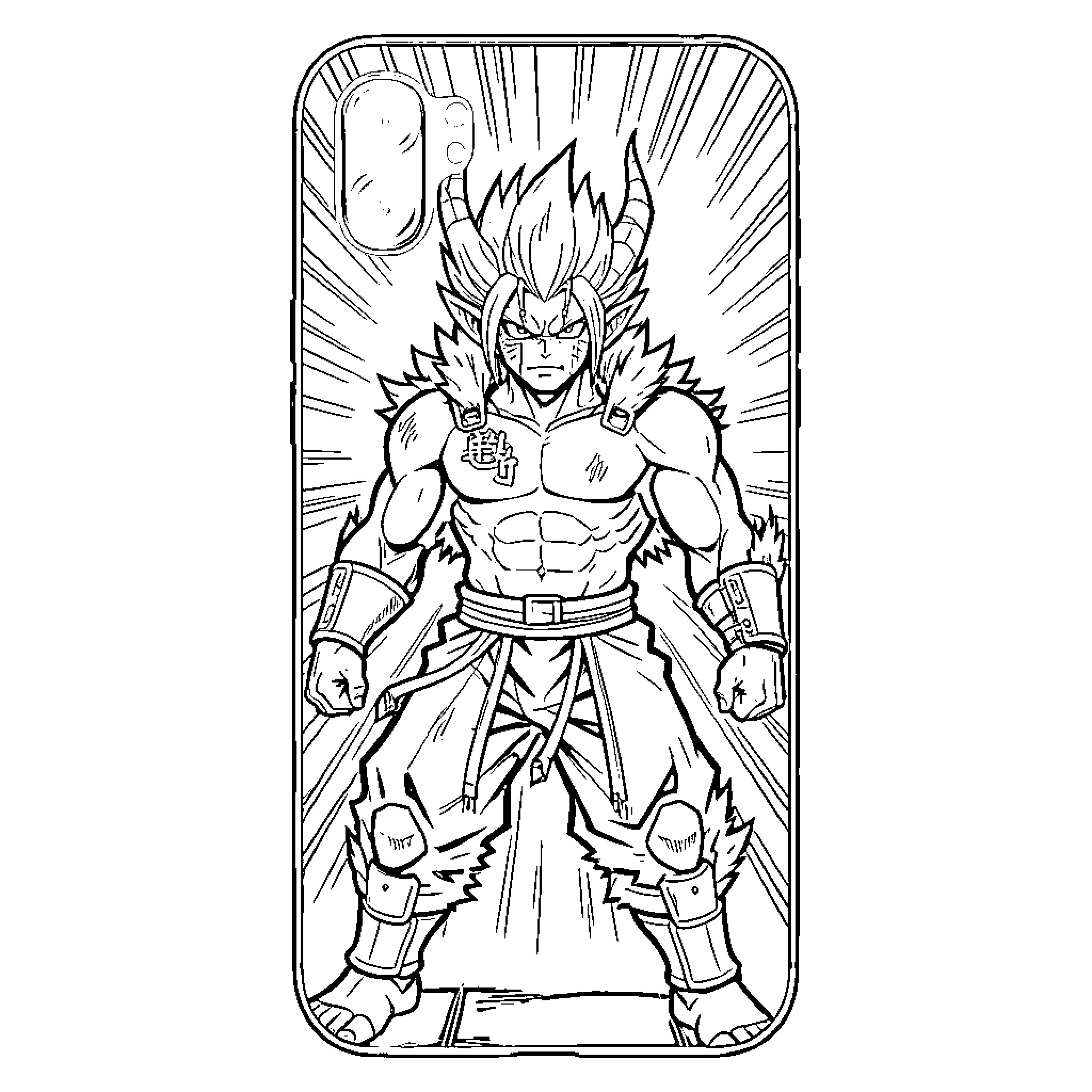 Choso Heroic Warrior in Action-Packed Pose Coloring Page (free black-and-white line drawing printable PDF for all, from beginners to advanced learners, including children, teens, adults, and seniors)