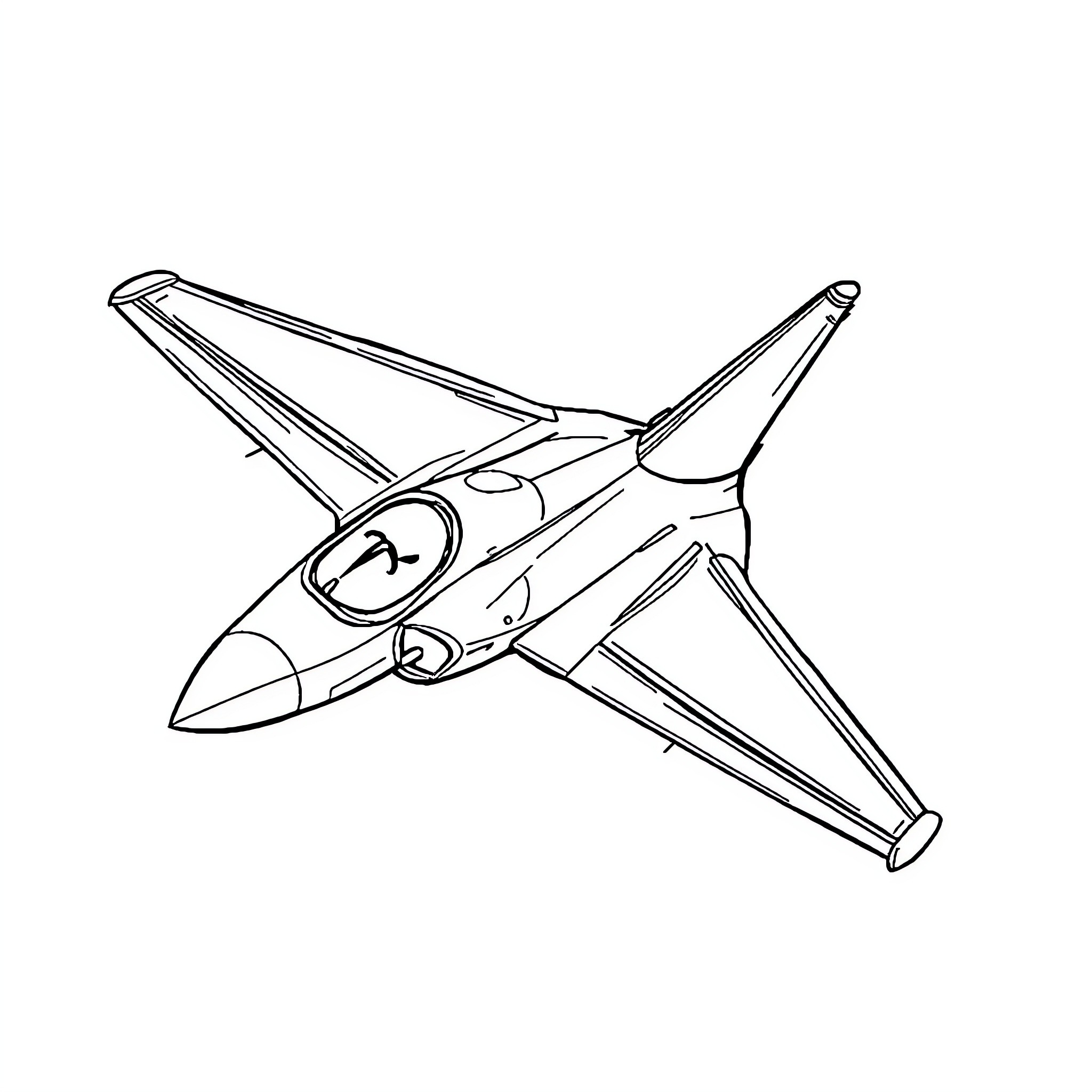 Fighter Jet Soaring Through the Skies Coloring Page (free black-and-white line drawing printable PDF for all, from beginners to advanced learners, including children, teens, adults, and seniors)