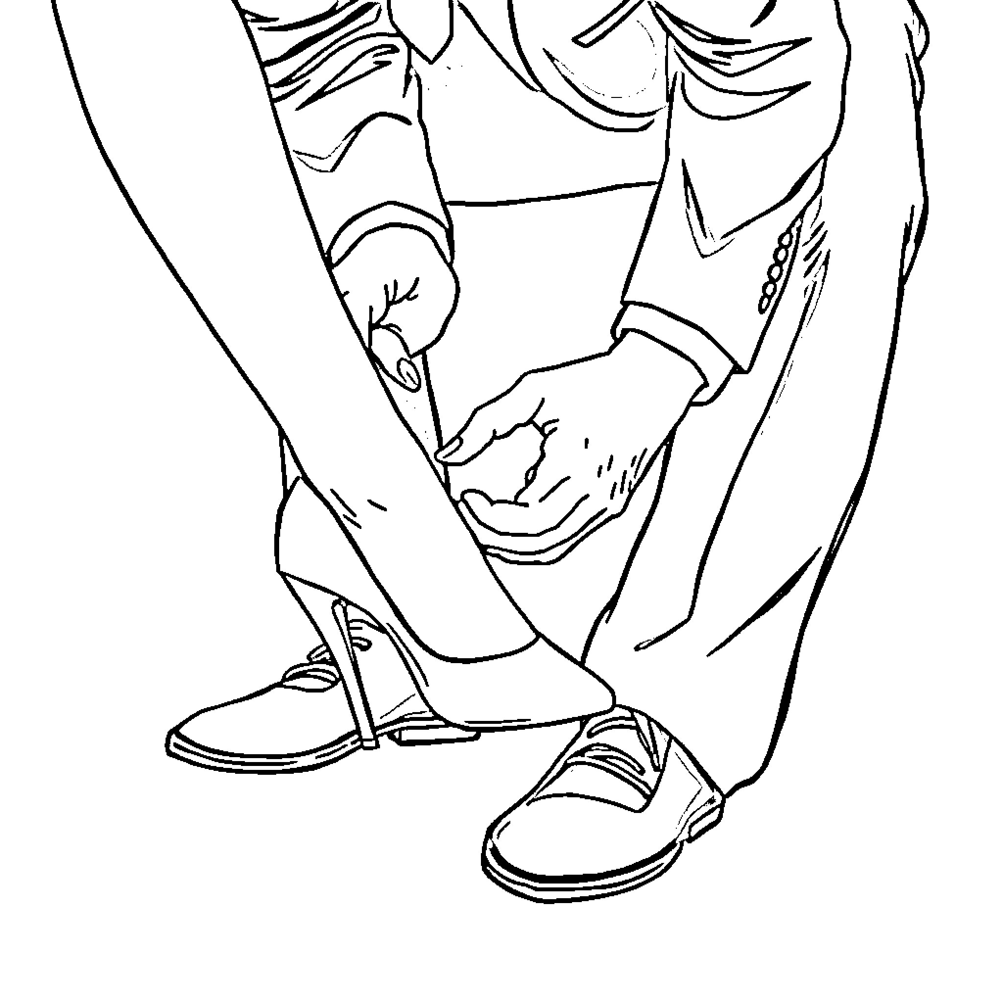 Man holding hands in prayer position Coloring Page (free black-and-white line drawing printable PDF for all, from beginners to advanced learners, including children, teens, adults, and seniors)