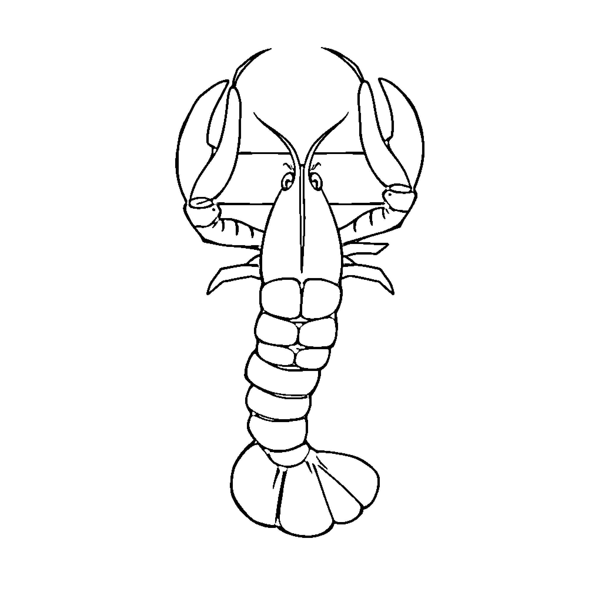 Lobster displaying its claws Coloring Page (free black-and-white line drawing printable PDF for all, from beginners to advanced learners, including children, teens, adults, and seniors)