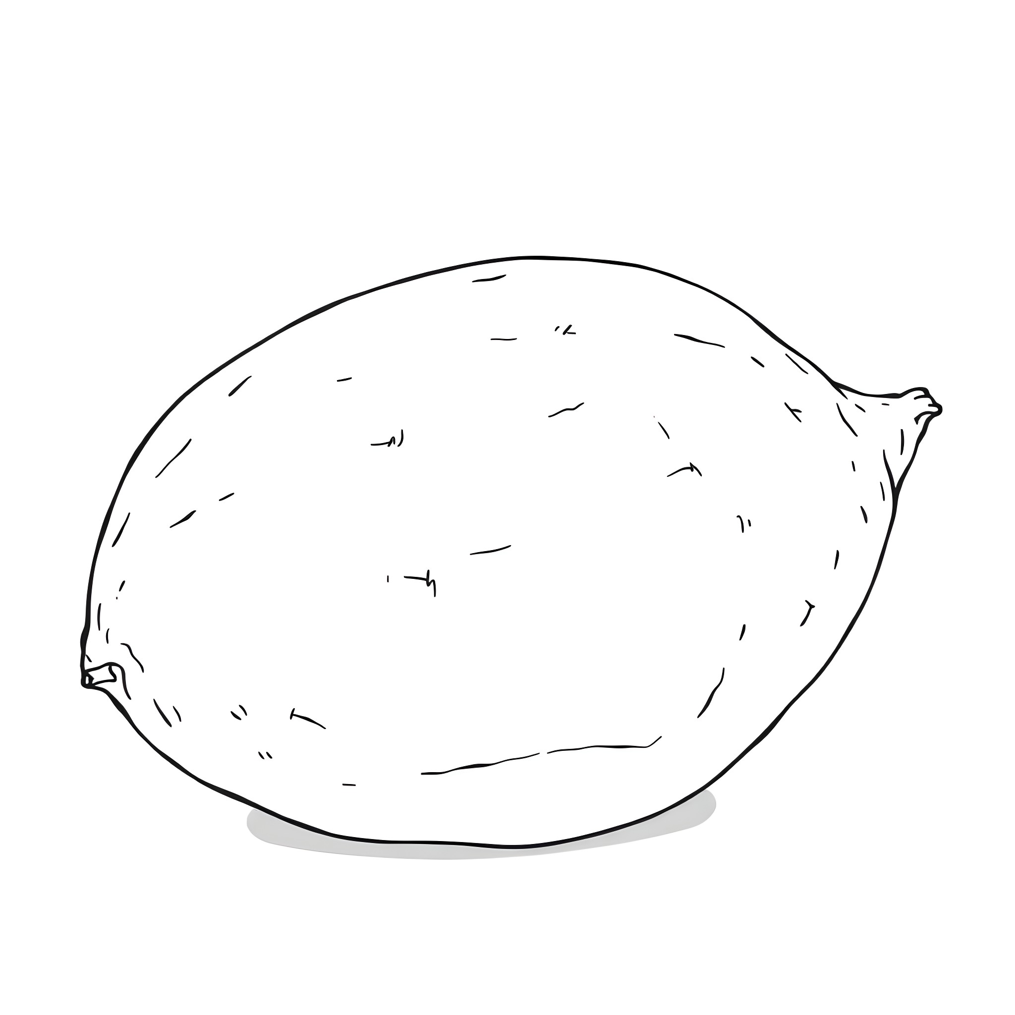 Sweet Potato Sketch Coloring Page (free black-and-white line drawing printable PDF for all, from beginners to advanced learners, including children, teens, adults, and seniors)
