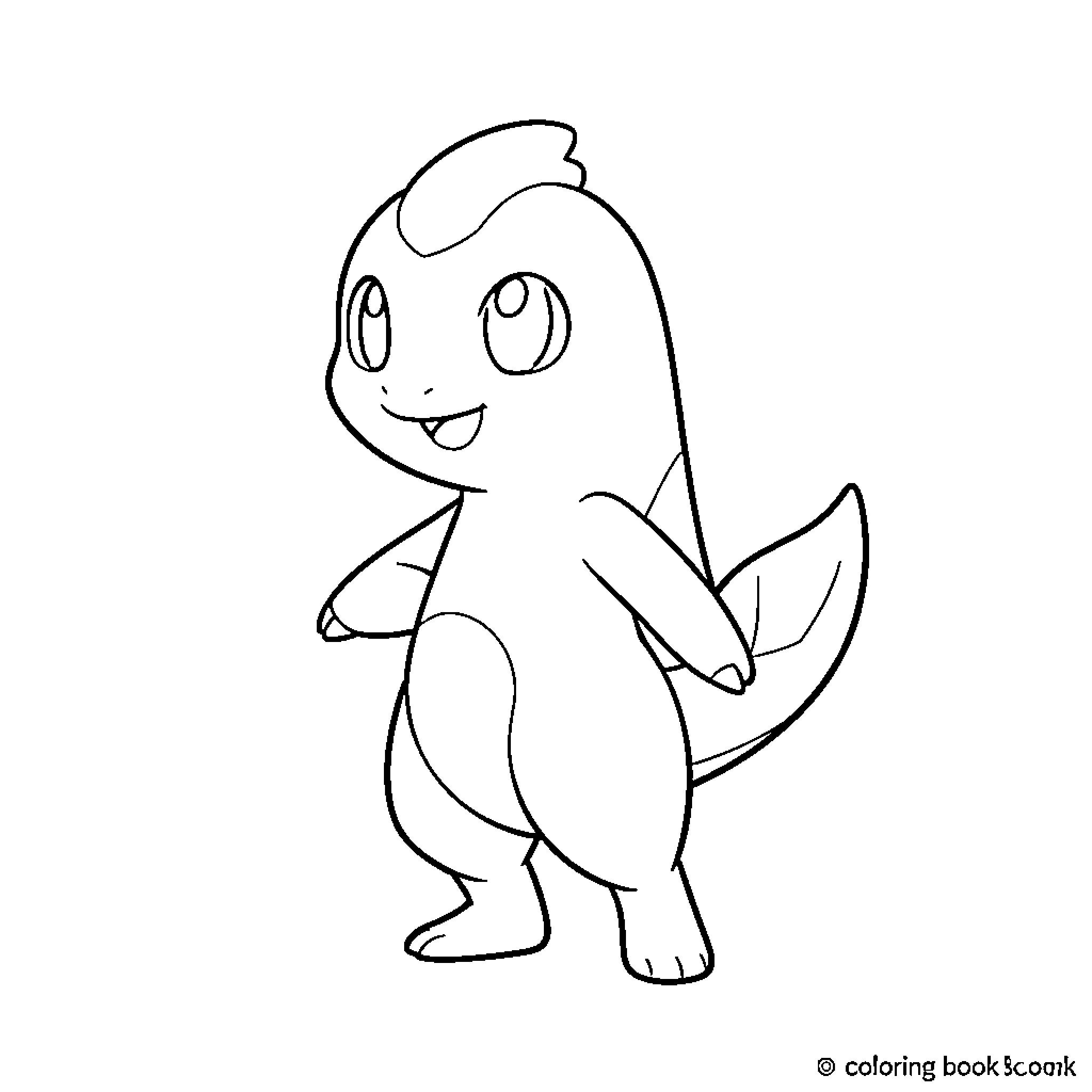 Quaxly standing and smiling with a joyful expression Coloring Page (free black-and-white line drawing printable PDF for all, from beginners to advanced learners, including children, teens, adults, and seniors)