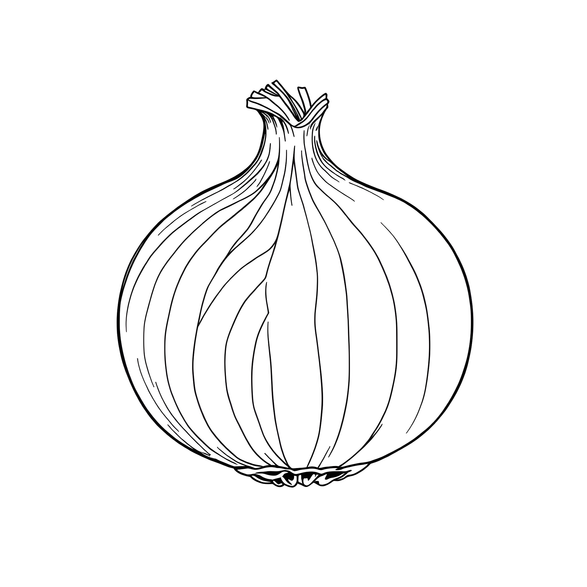 Onion with abstract layered form Coloring Page (free black-and-white line drawing printable PDF for all, from beginners to advanced learners, including children, teens, adults, and seniors)