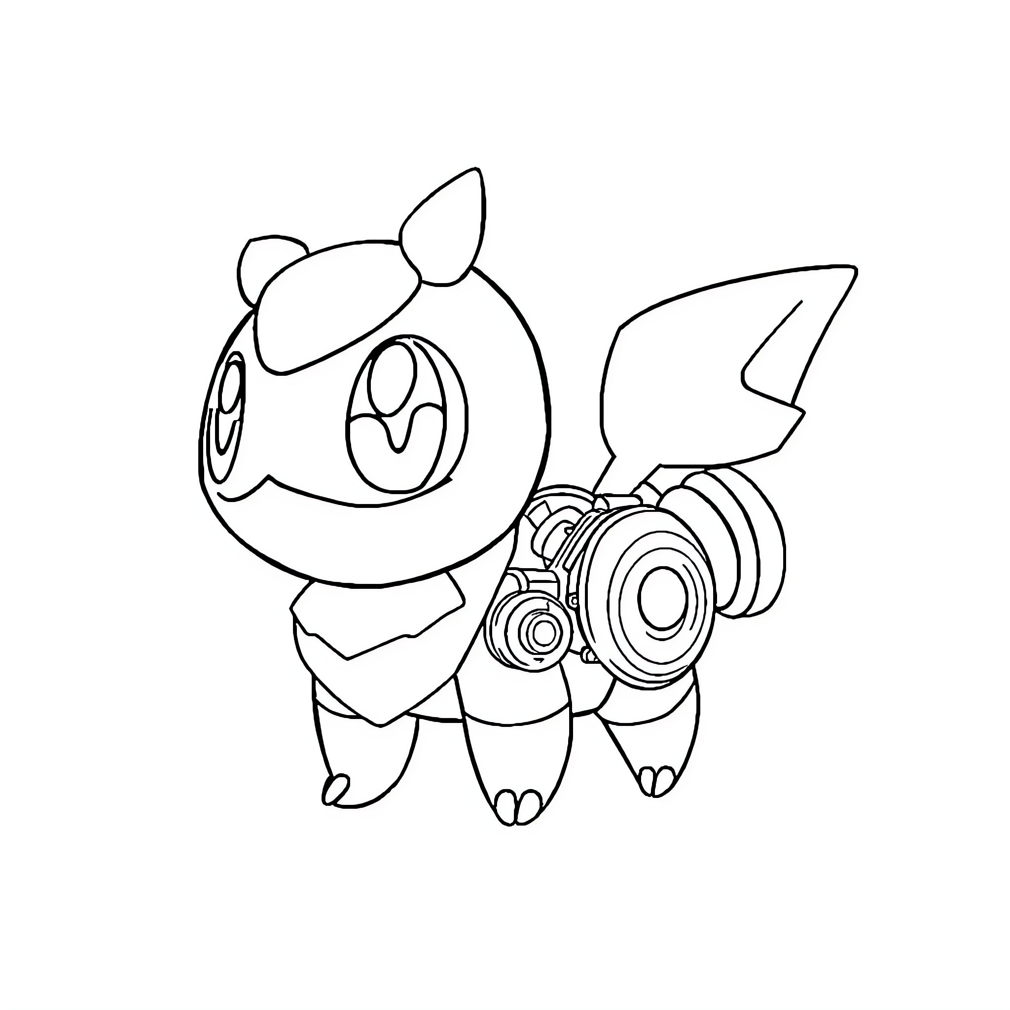 Varoom Cartoon-style Creature with Unique Features Coloring Page (free black-and-white line drawing printable PDF for all, from beginners to advanced learners, including children, teens, adults, and seniors)