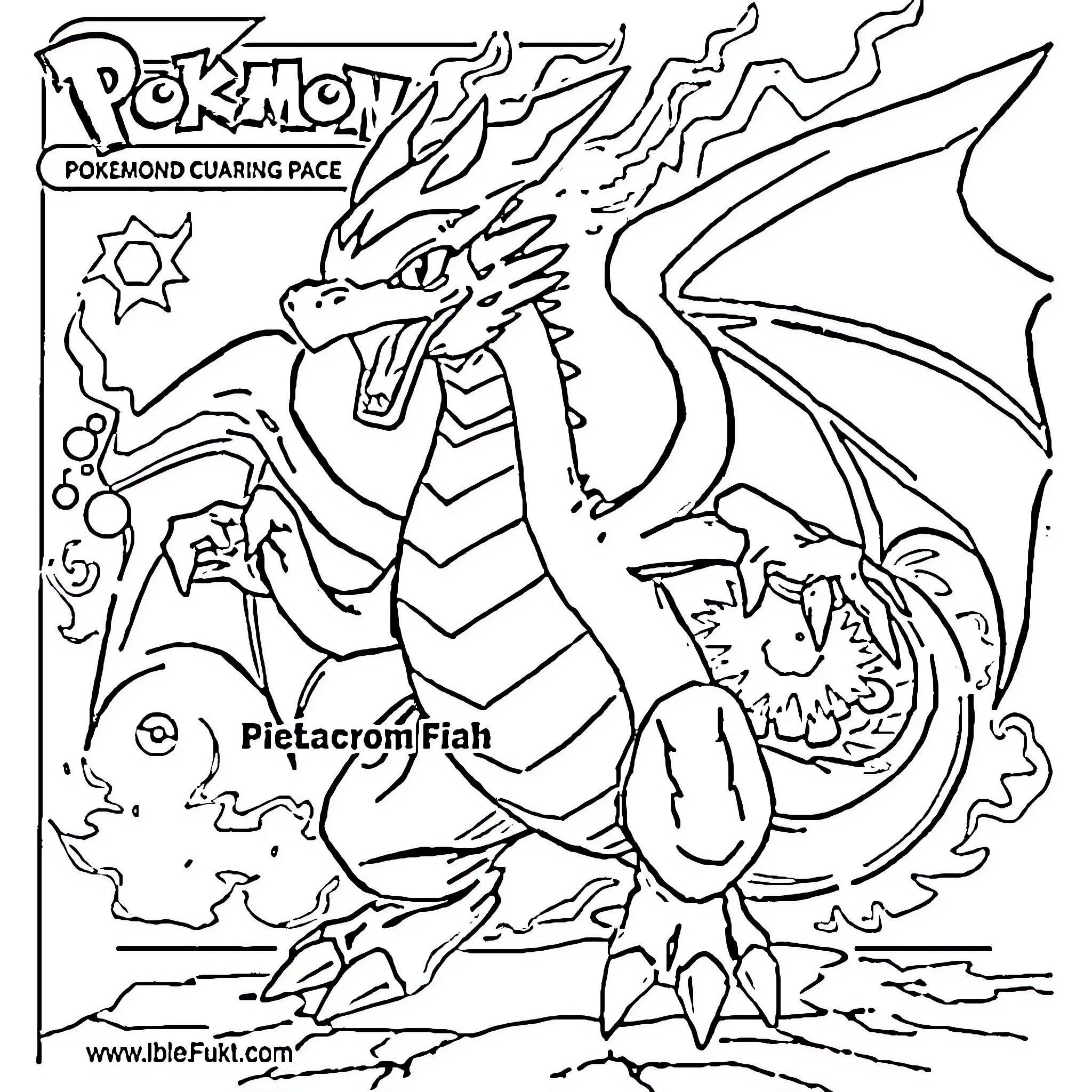 Dracofeu unleashing powerful flames Coloring Page (free black-and-white line drawing printable PDF for all, from beginners to advanced learners, including children, teens, adults, and seniors)