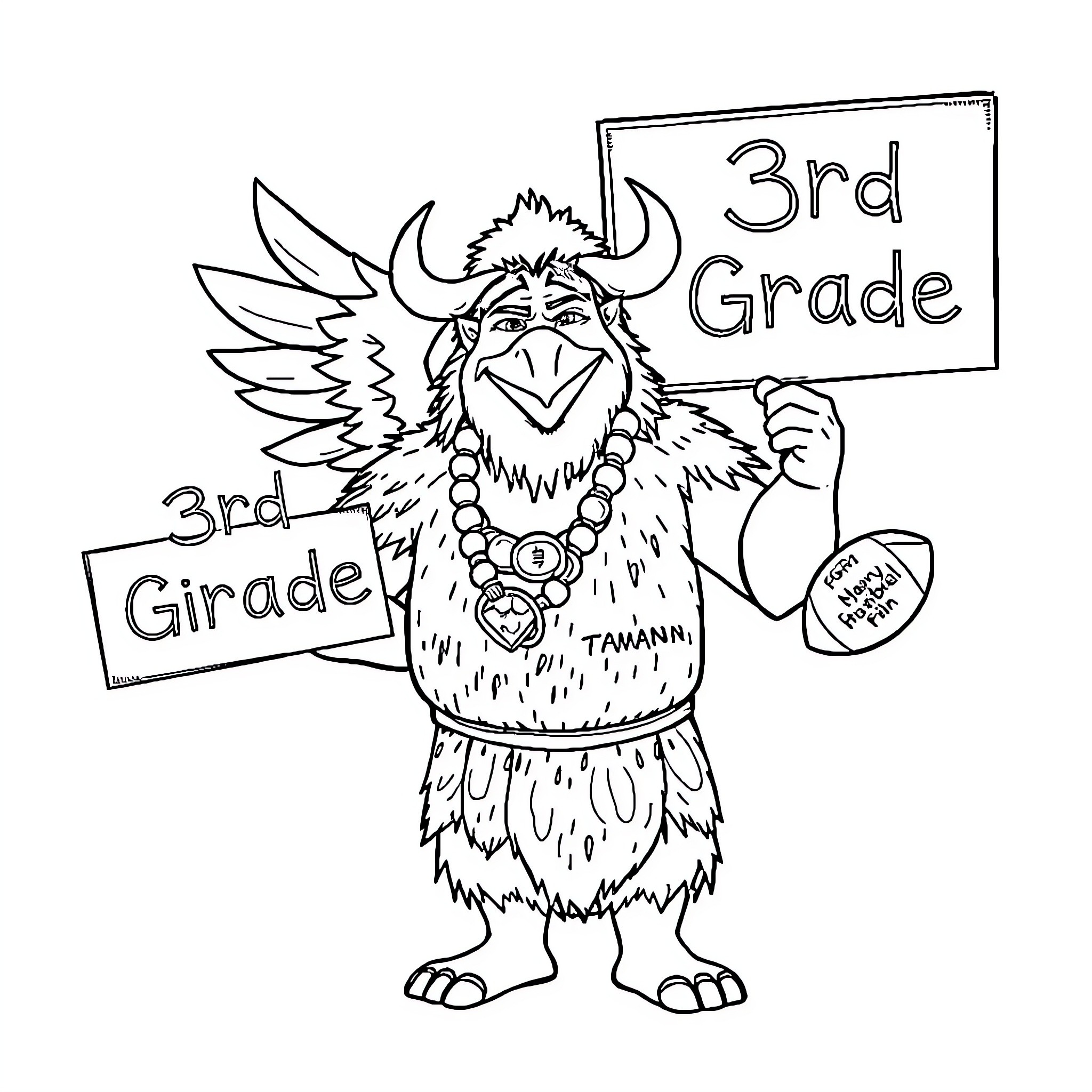 Maui displaying enthusiasm for 3rd grade Coloring Page (free black-and-white line drawing printable PDF for all, from beginners to advanced learners, including children, teens, adults, and seniors)
