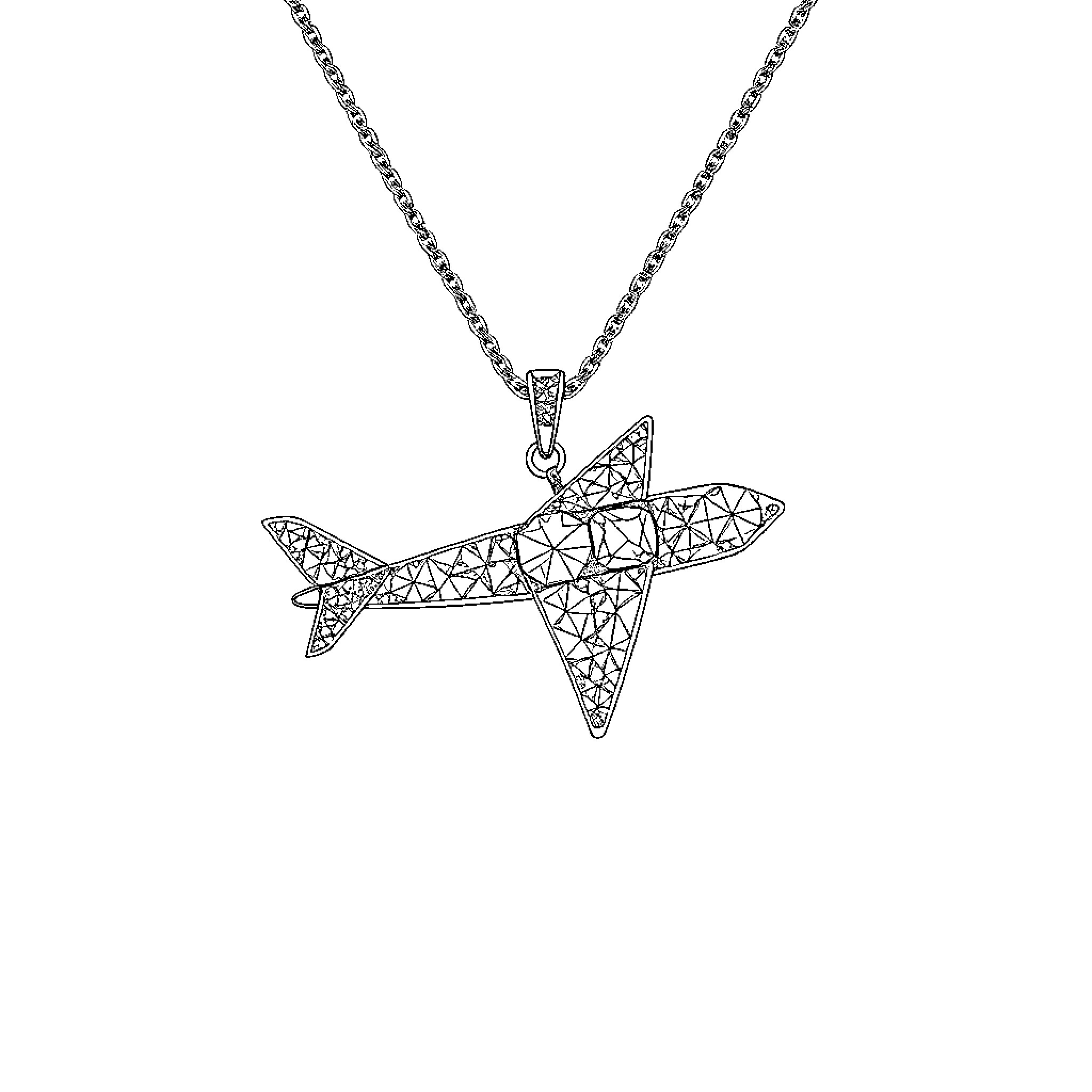 Necklace with intricate geometric shark pendant Coloring Page (free black-and-white line drawing printable PDF for all, from beginners to advanced learners, including children, teens, adults, and seniors)