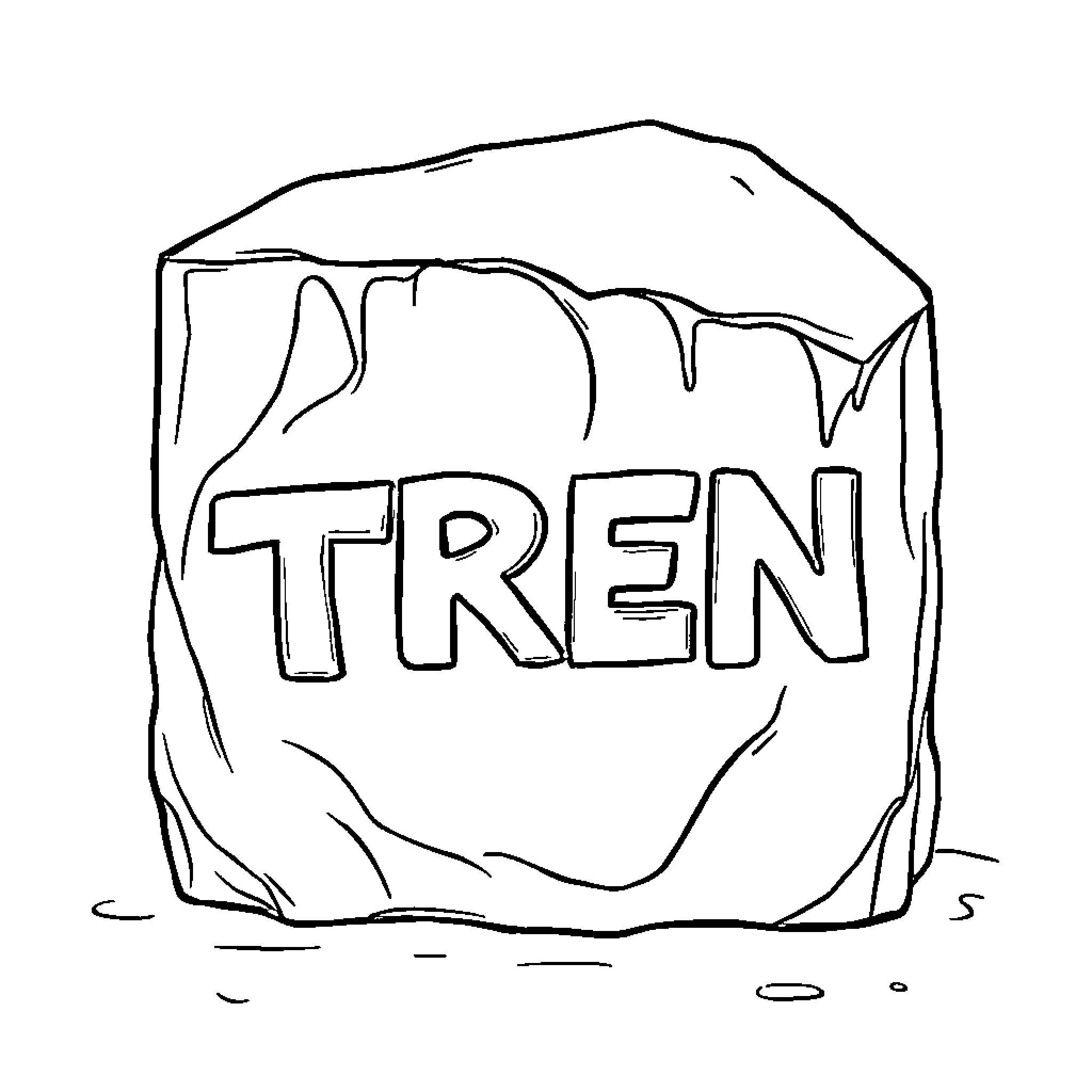 Train carved on rock Coloring Page (free black-and-white line drawing printable PDF for all, from beginners to advanced learners, including children, teens, adults, and seniors)