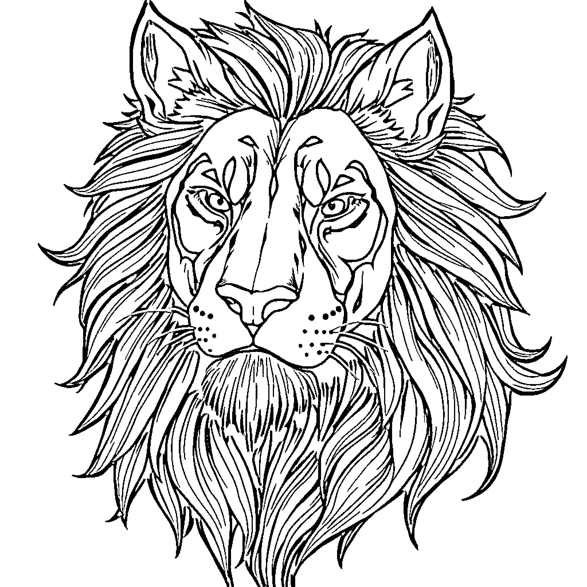Life of a Majestic Lion Coloring Page (free black-and-white line drawing printable PDF for all, from beginners to advanced learners, including children, teens, adults, and seniors)