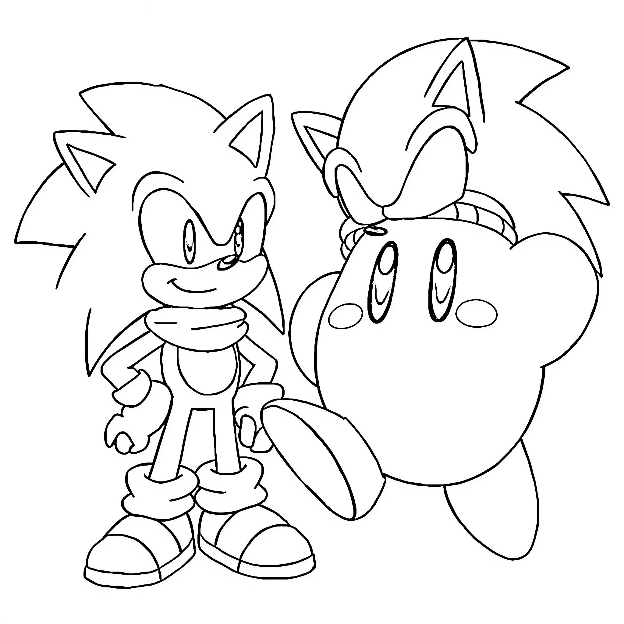 Ninja hedgehogs in action Coloring Page (free black-and-white line drawing printable PDF for all, from beginners to advanced learners, including children, teens, adults, and seniors)