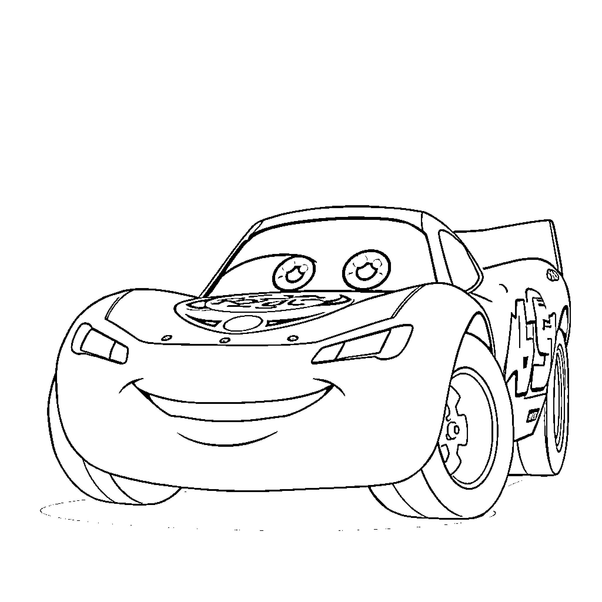 Rayomacqueen's Joyful Car Adventure Coloring Page (free black-and-white line drawing printable PDF for all, from beginners to advanced learners, including children, teens, adults, and seniors)