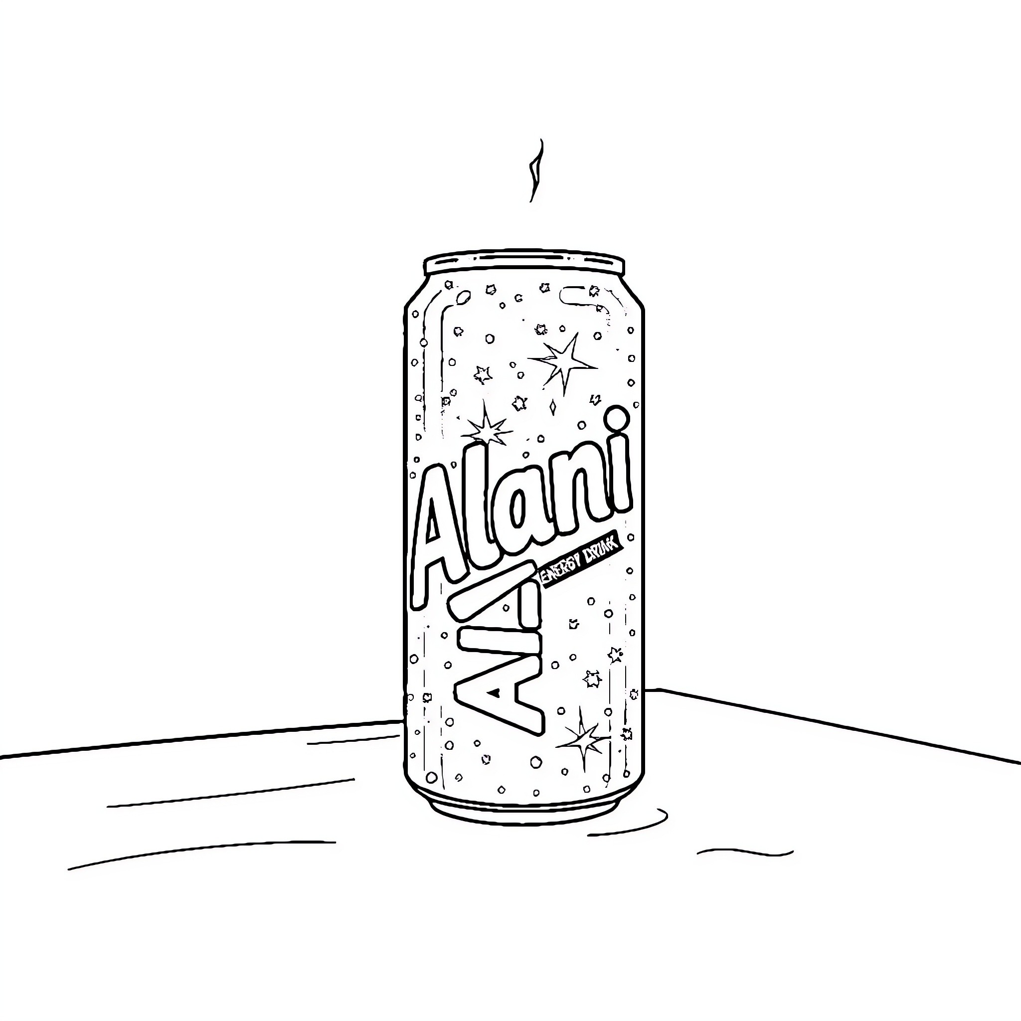 Energy Drink Depicted in Minimalist Style Coloring Page (free black-and-white line drawing printable PDF for all, from beginners to advanced learners, including children, teens, adults, and seniors)