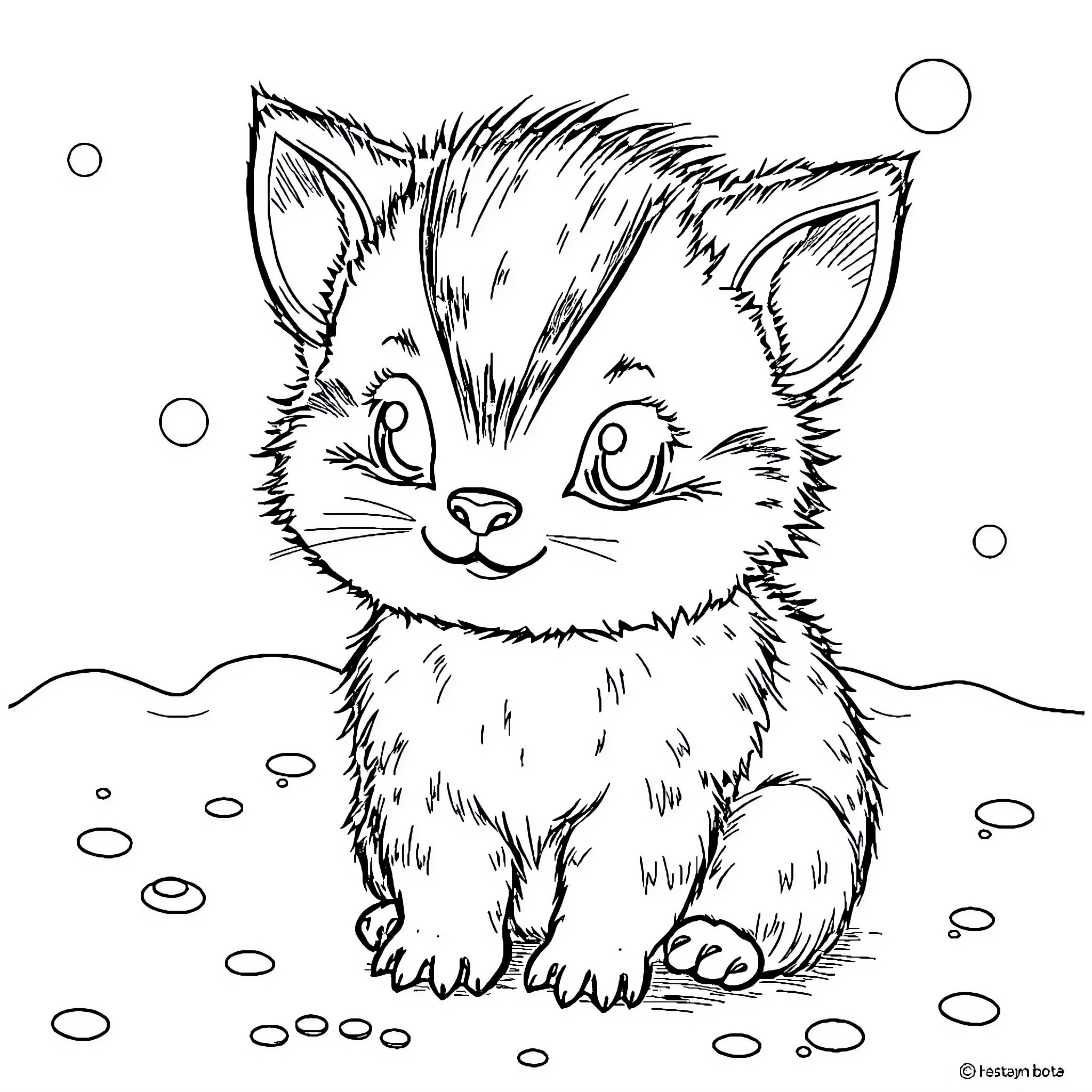 Hedgehog adorably gazing with big eyes Coloring Page (free black-and-white line drawing printable PDF for all, from beginners to advanced learners, including children, teens, adults, and seniors)