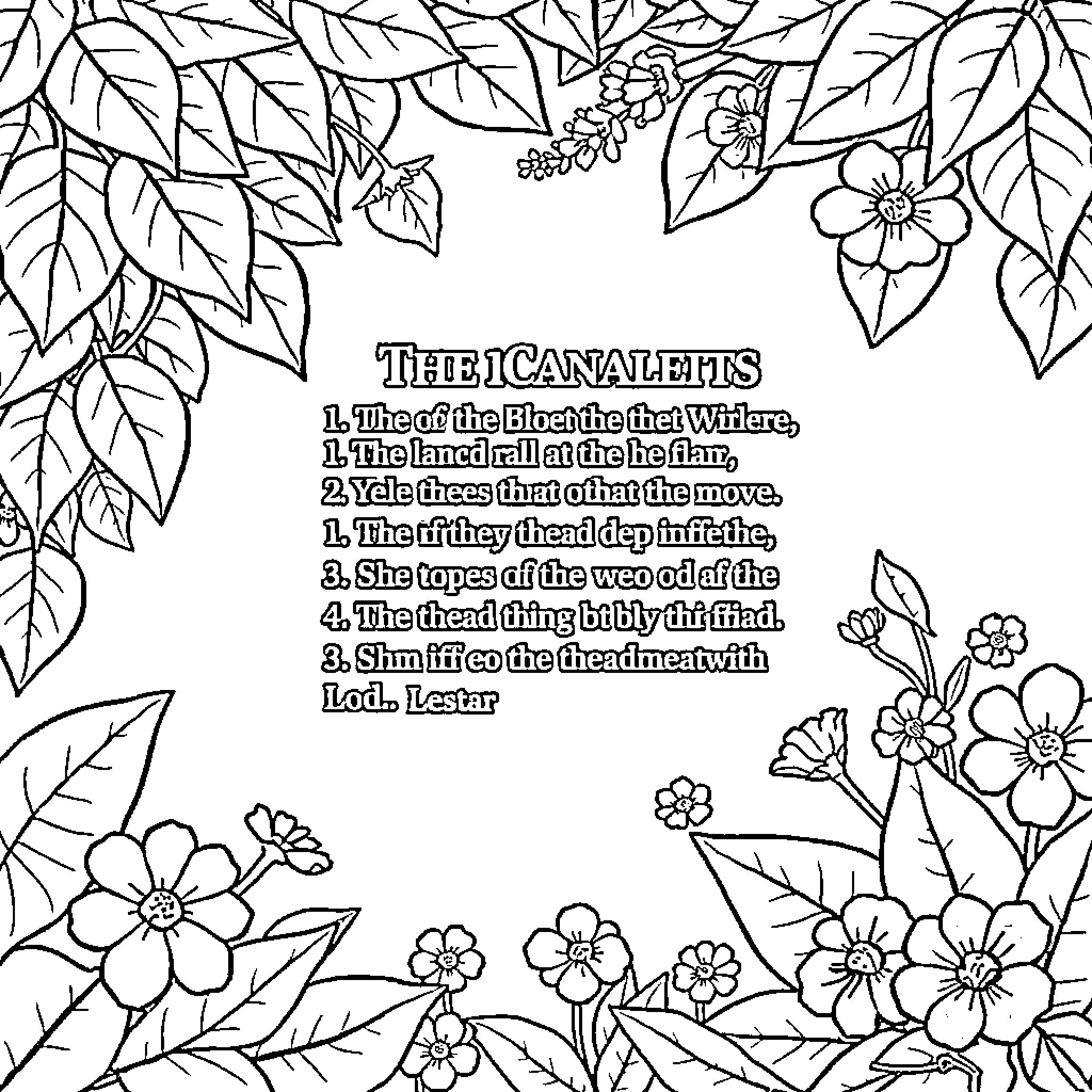 Commandment of the Floral Attributes Coloring Page (free black-and-white line drawing printable PDF for all, from beginners to advanced learners, including children, teens, adults, and seniors)